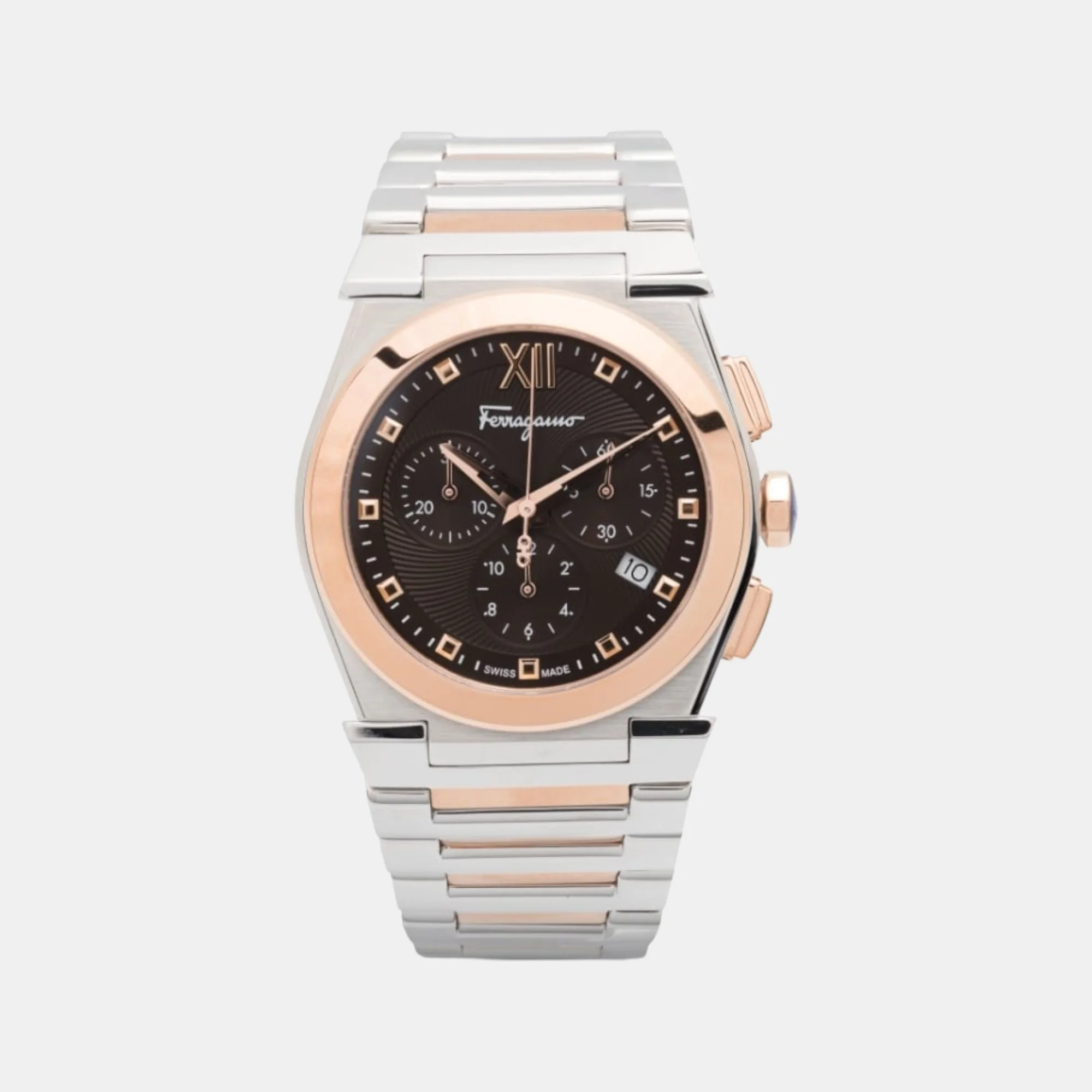 Men Quartz Black Dial Chronograph Stainless Steel Watch SFKL00523