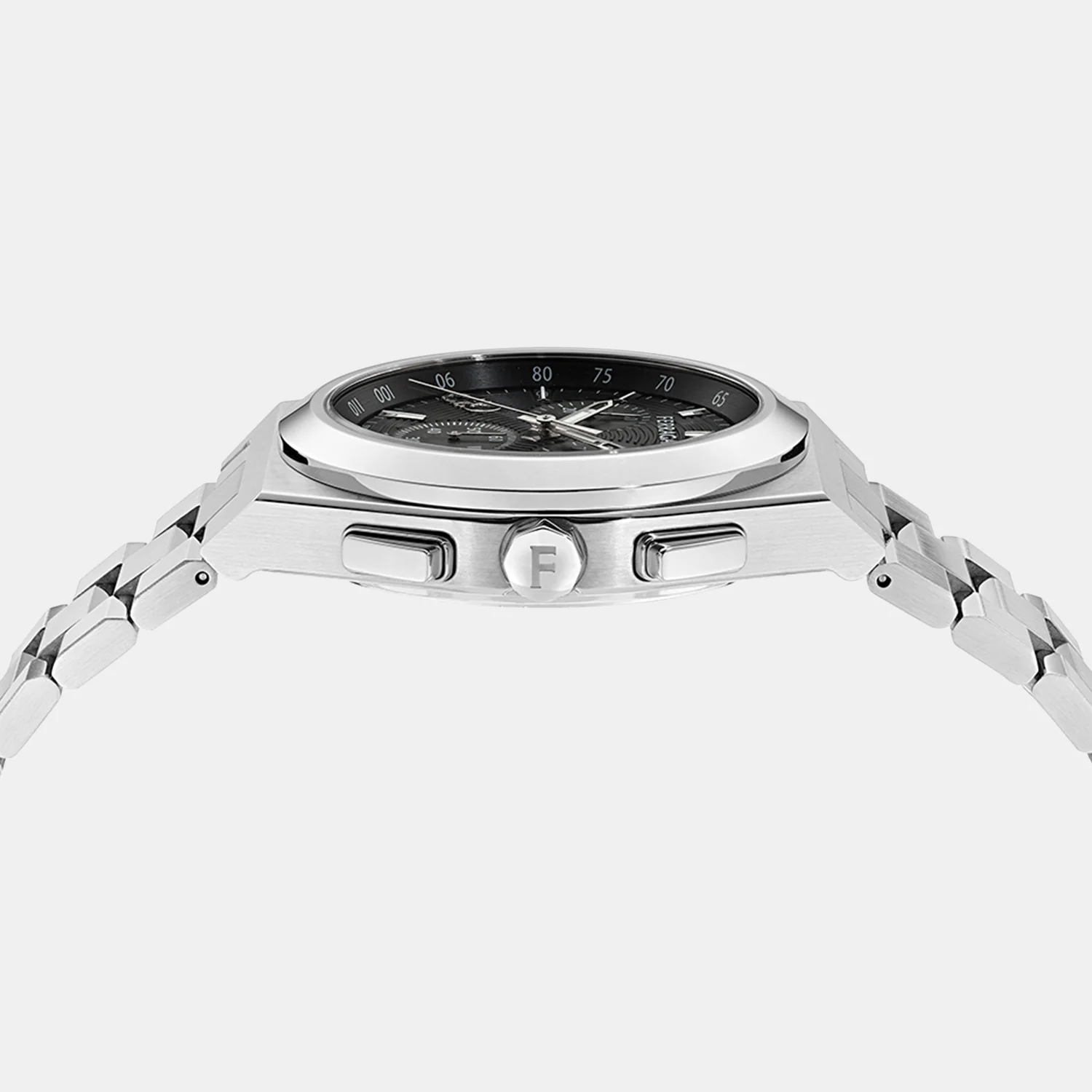 Men Quartz Black Dial Chronograph Stainless Steel Watch SFVA00324 - Image 2
