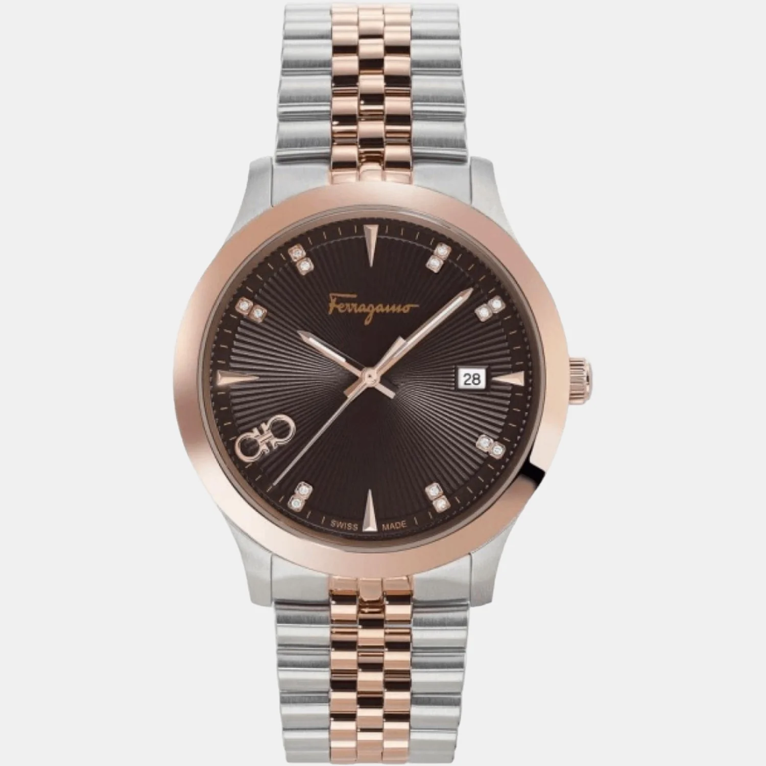 Men Quartz Brown Dial Analog Stainless Steel Watch SFCV00419 - Image 4