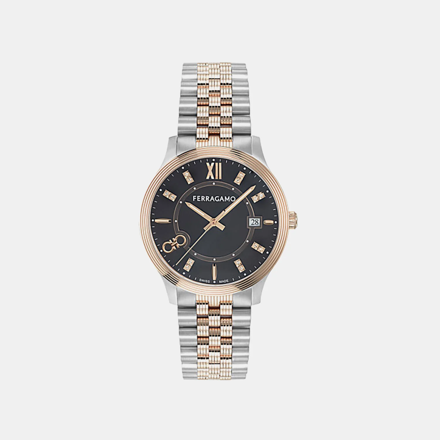 Men Quartz Brown Dial Analog Stainless Steel Watch SFTB00324