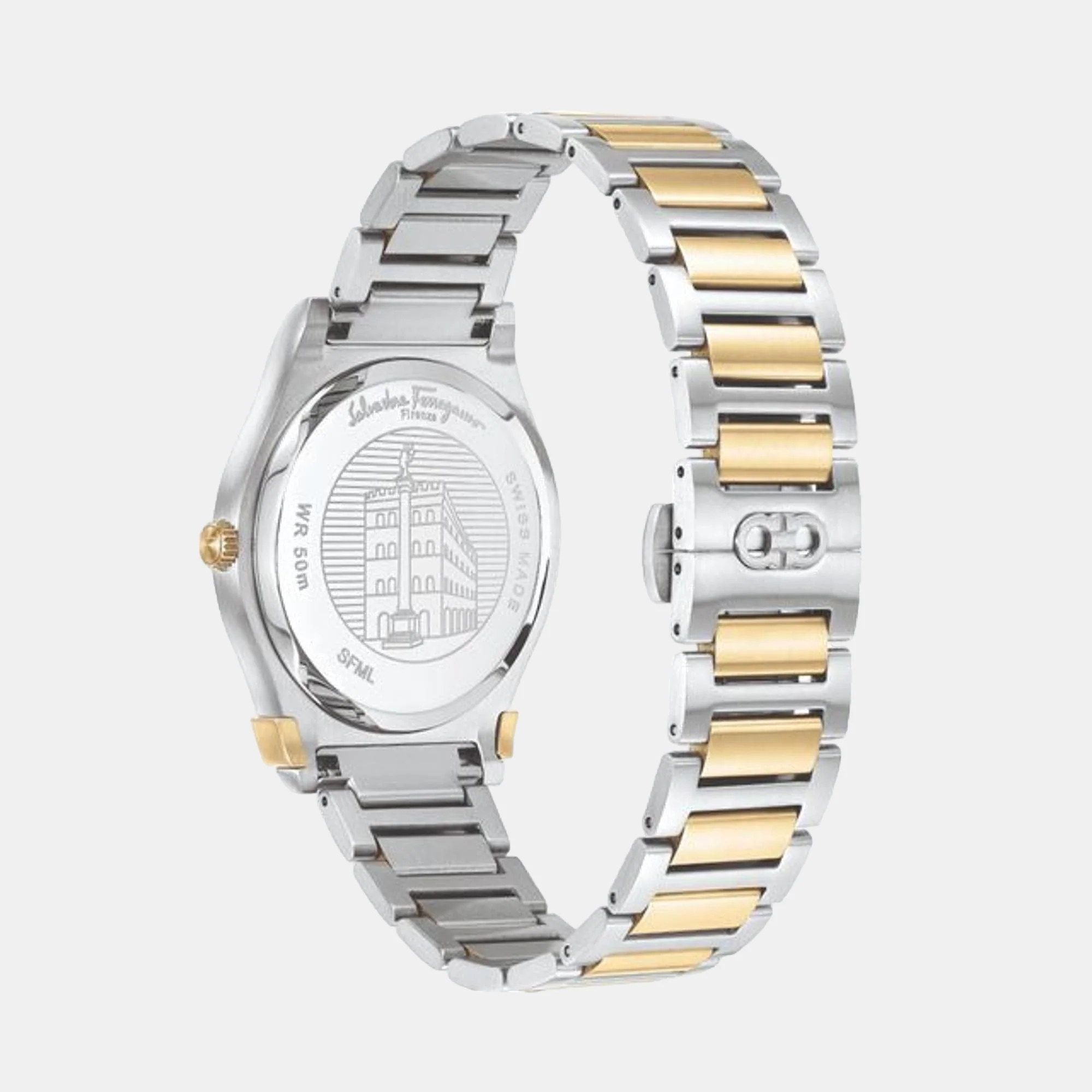Men Quartz Green Dial Analog Stainless Steel Watch SFML00222 - Image 3