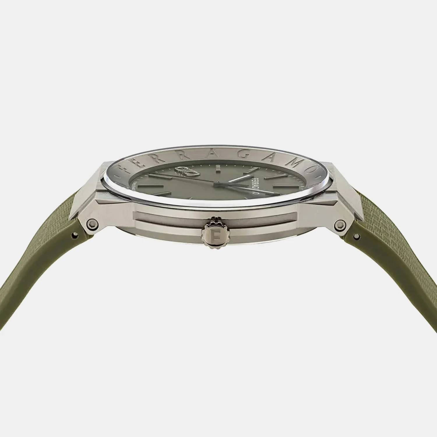 Men Quartz Green Dial Analog Silicone Watch SFNT00125 - Image 3