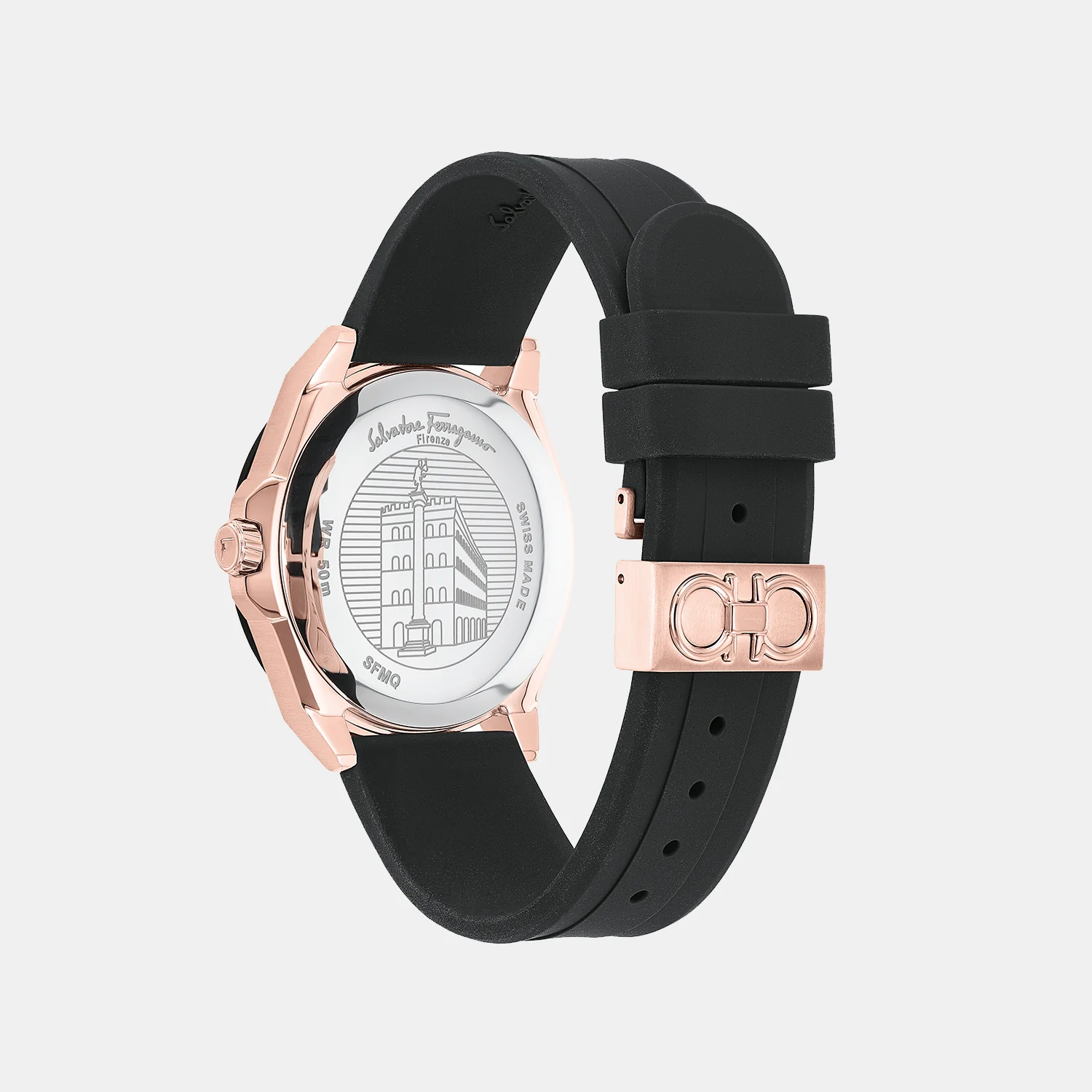 Mq-Ferragamo Ferragamo Men Quartz Black Dial Analog Silicone Watch SFMQ00322 - Image 3