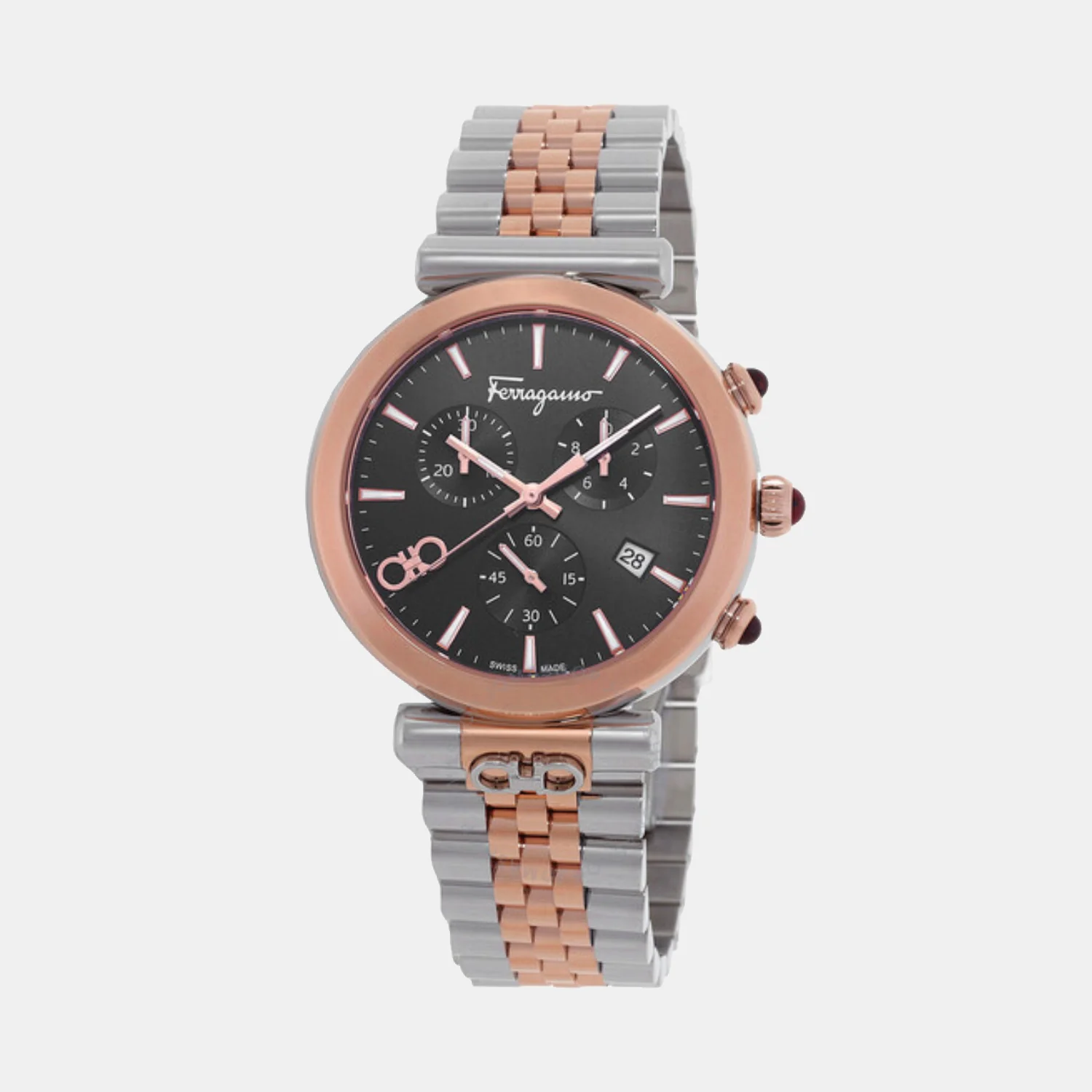 Unisex Quartz Black Dial Chronograph Stainless Steel Watch SFYB02524 - Image 2