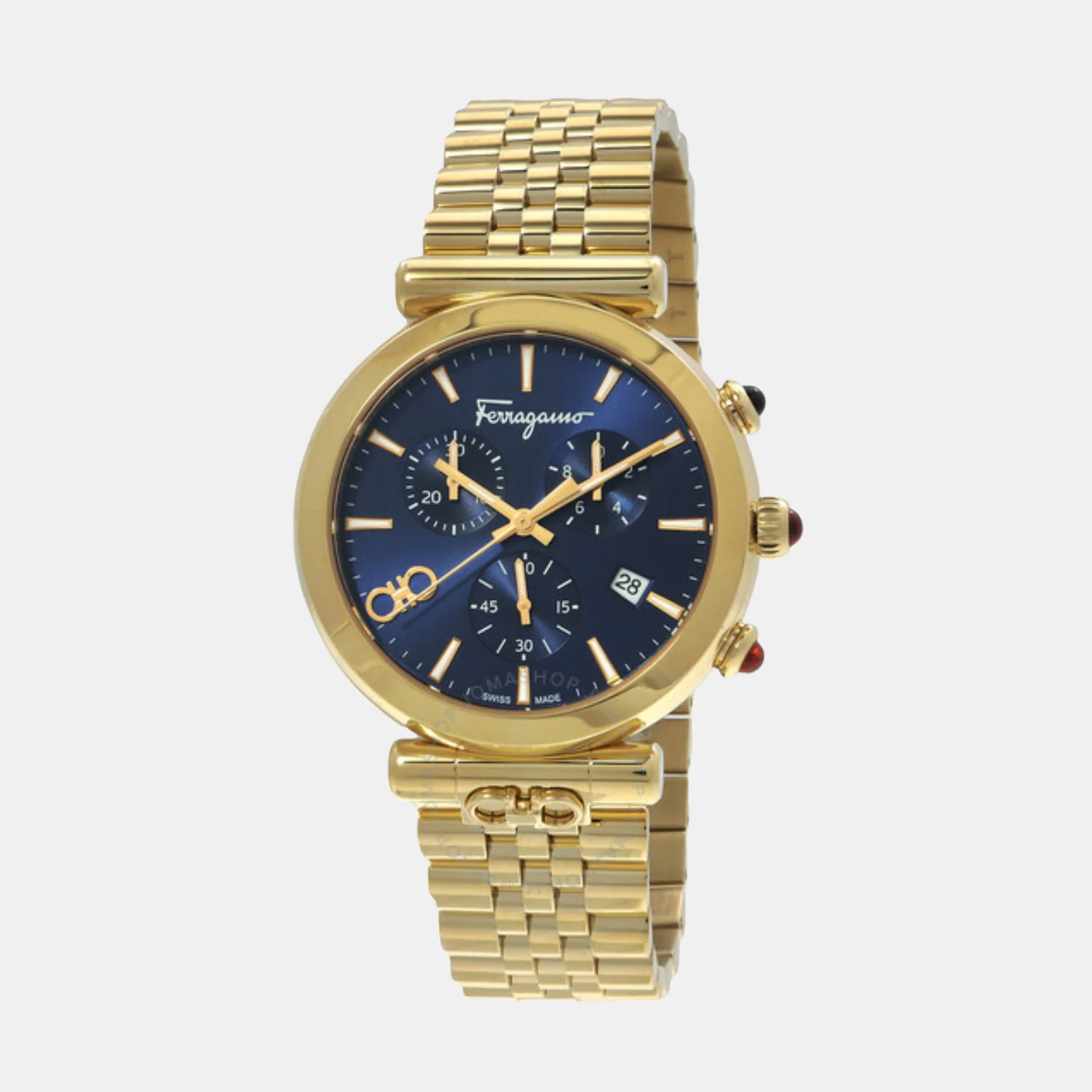 Unisex Quartz Blue Dial Chronograph Stainless Steel Watch SFYB02624 - Image 2