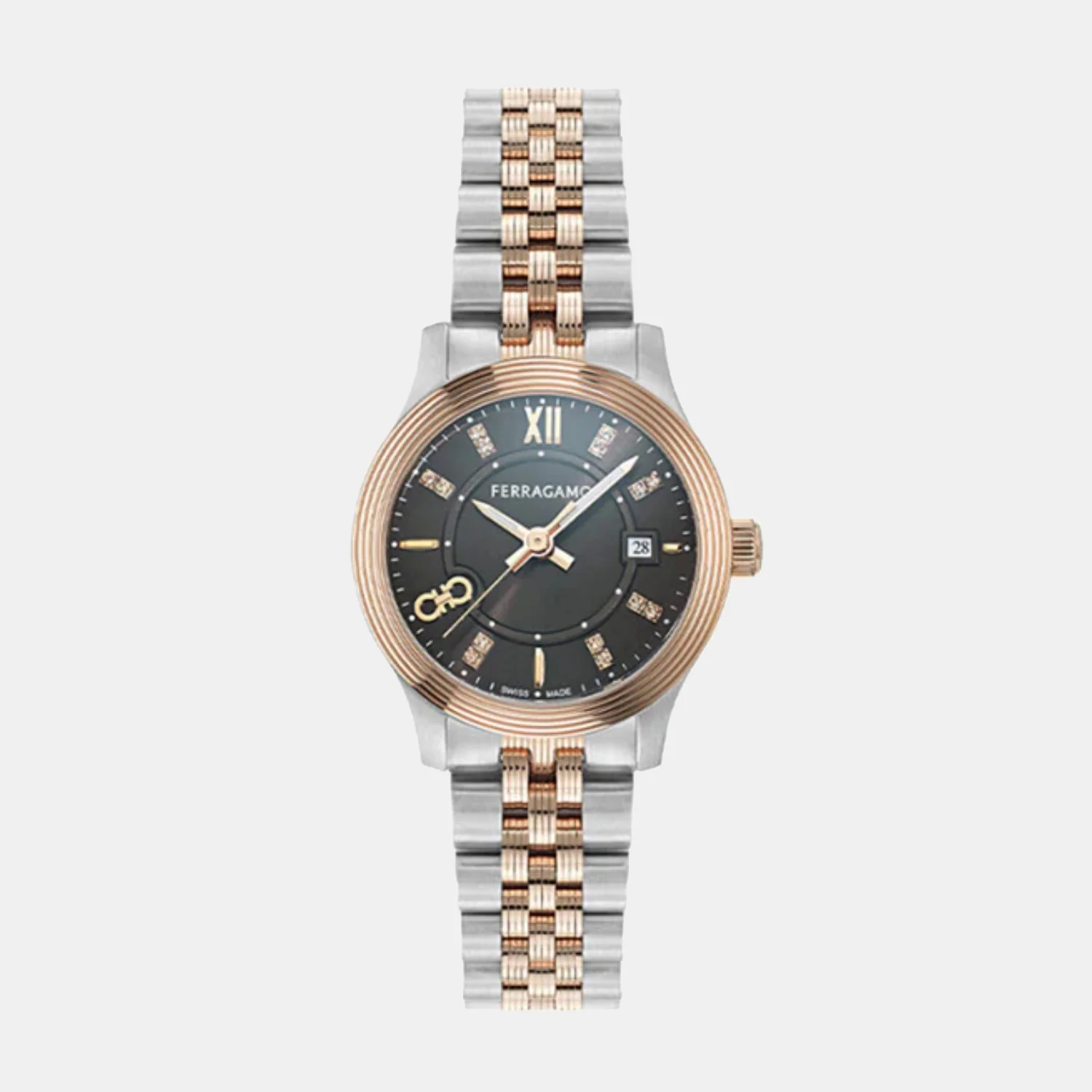 Women Quartz Brown Dial Analog Stainless Steel Watch SFAC00324 - Image 2