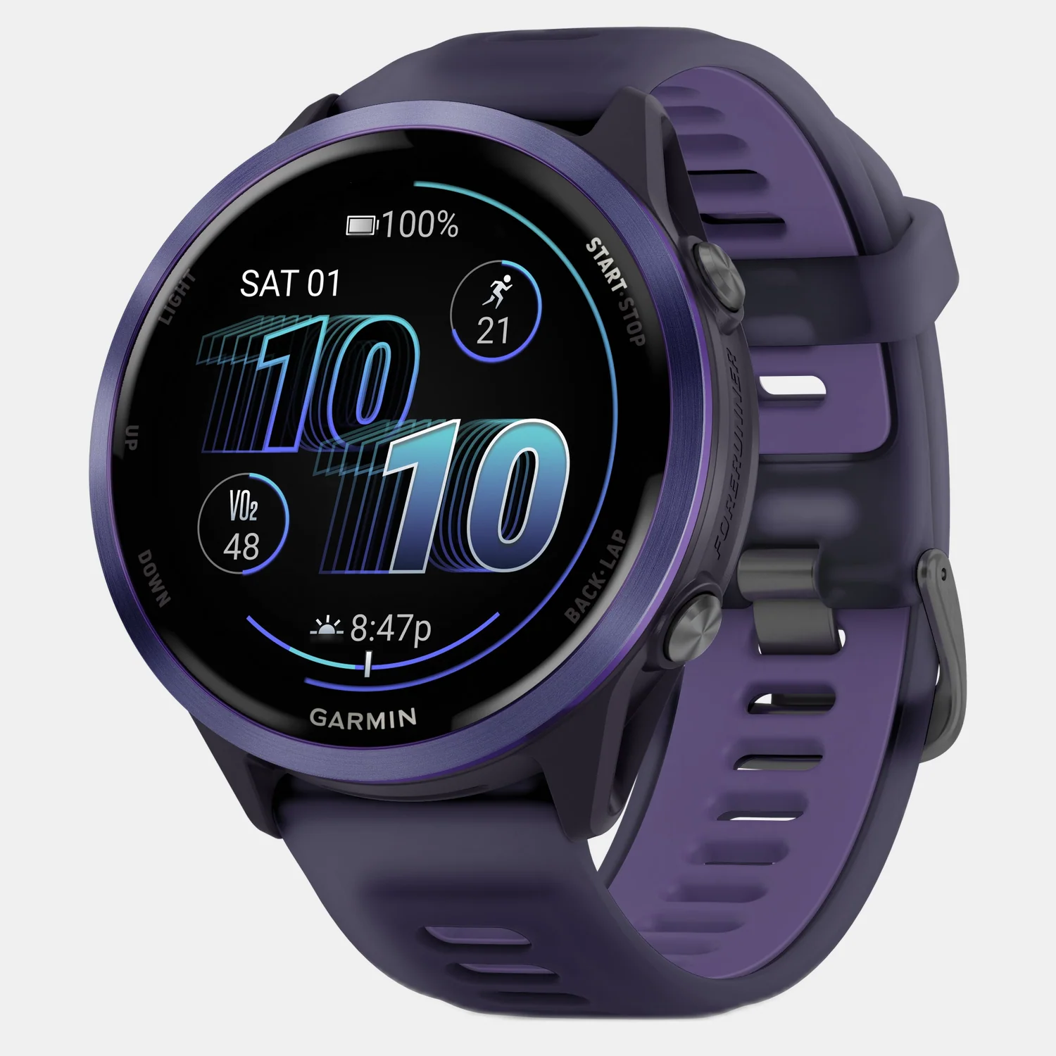 Forerunner 570 Unisex Black Dial Digital Silicone Watch 010-02971-02 - Image 2