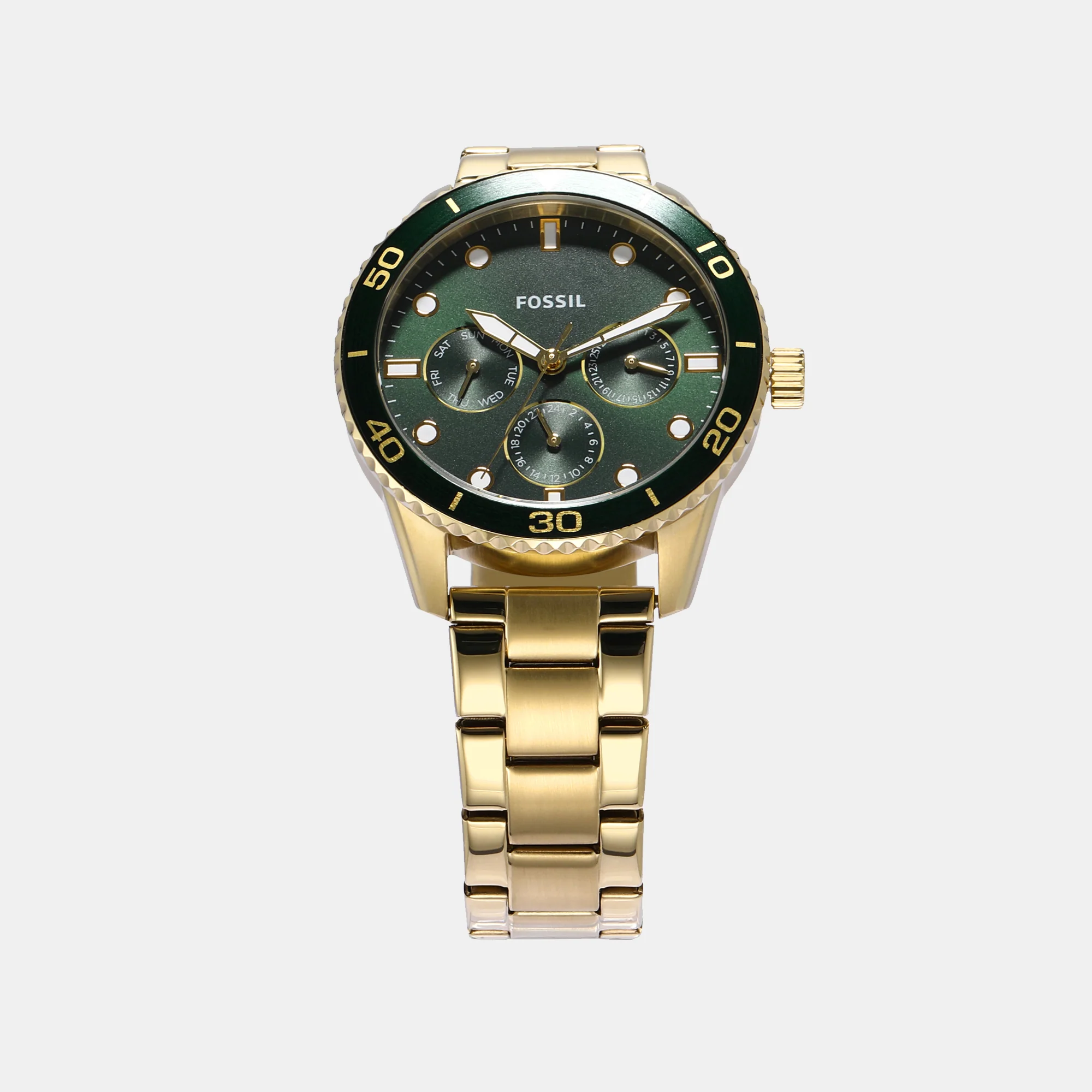 Bannon Couple Quartz Green Dial Multi-Function Stainless Steel Watch BQ2754SET - Image 5