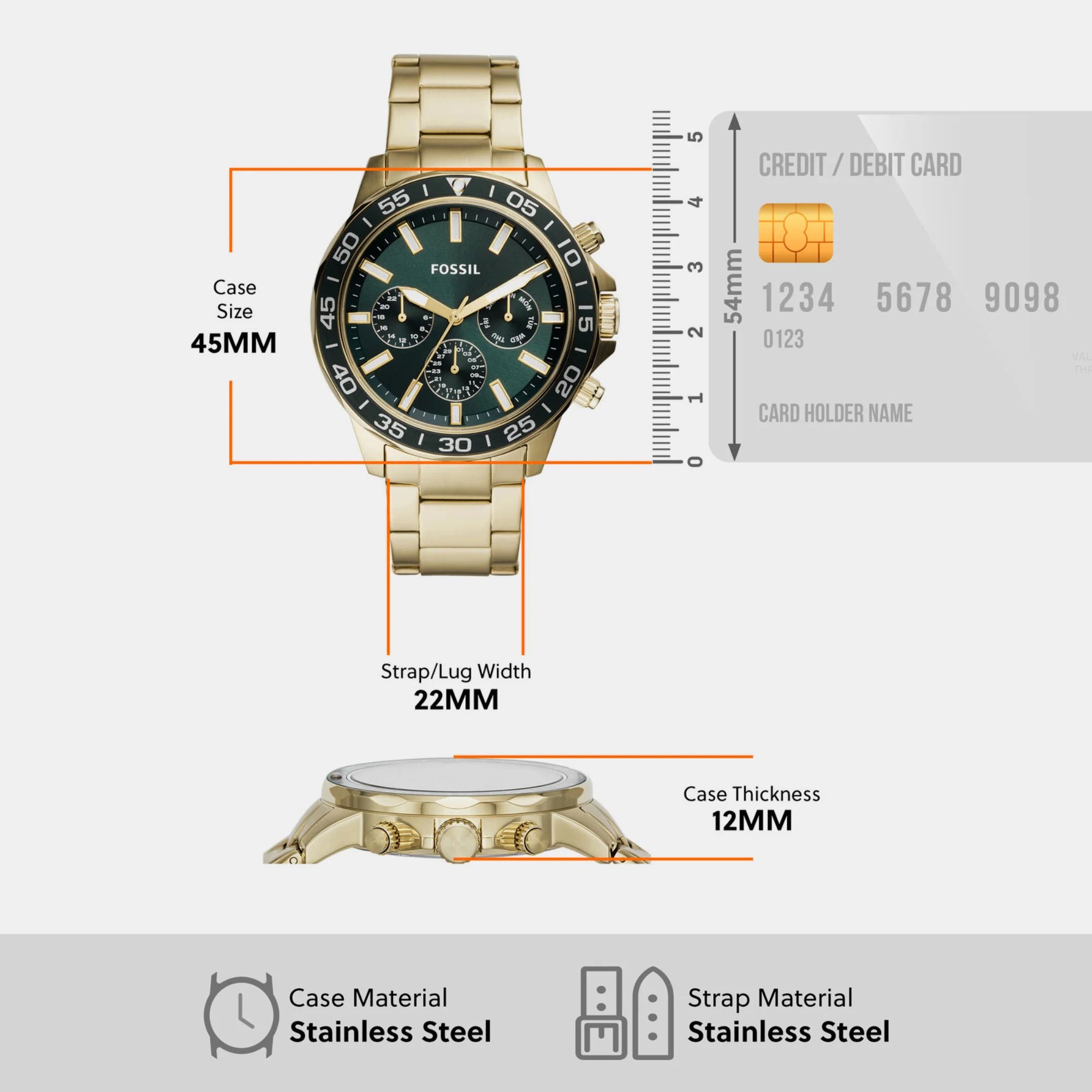 Bannon Men Quartz Green Dial Multi-Function Stainless Steel Watch BQ2493 - Image 4