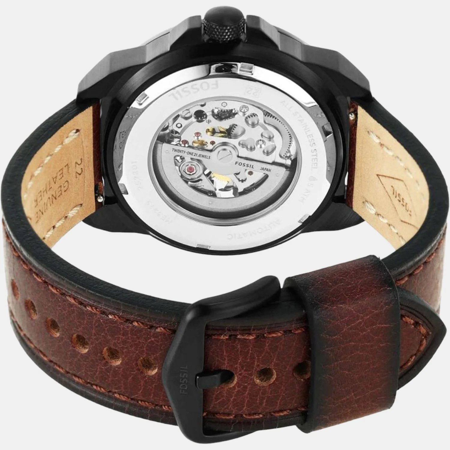 Bronson Men Automatic Black Dial Analog Leather Watch ME3219 - Image 3