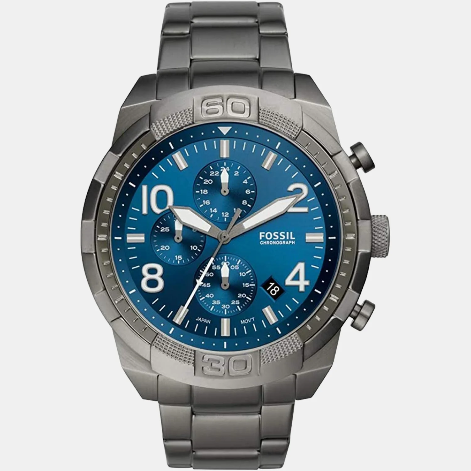 Bronson Men Quartz Blue Dial Chronograph Stainless Steel Watch FS5711 - Image 2