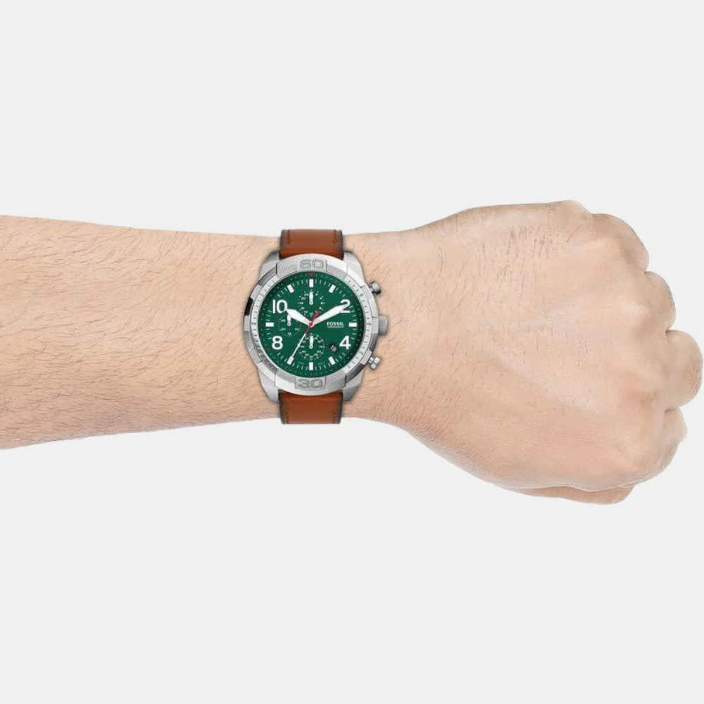 Bronson Men Quartz Green Dial Chronograph Leather Watch FS5738 - Image 7