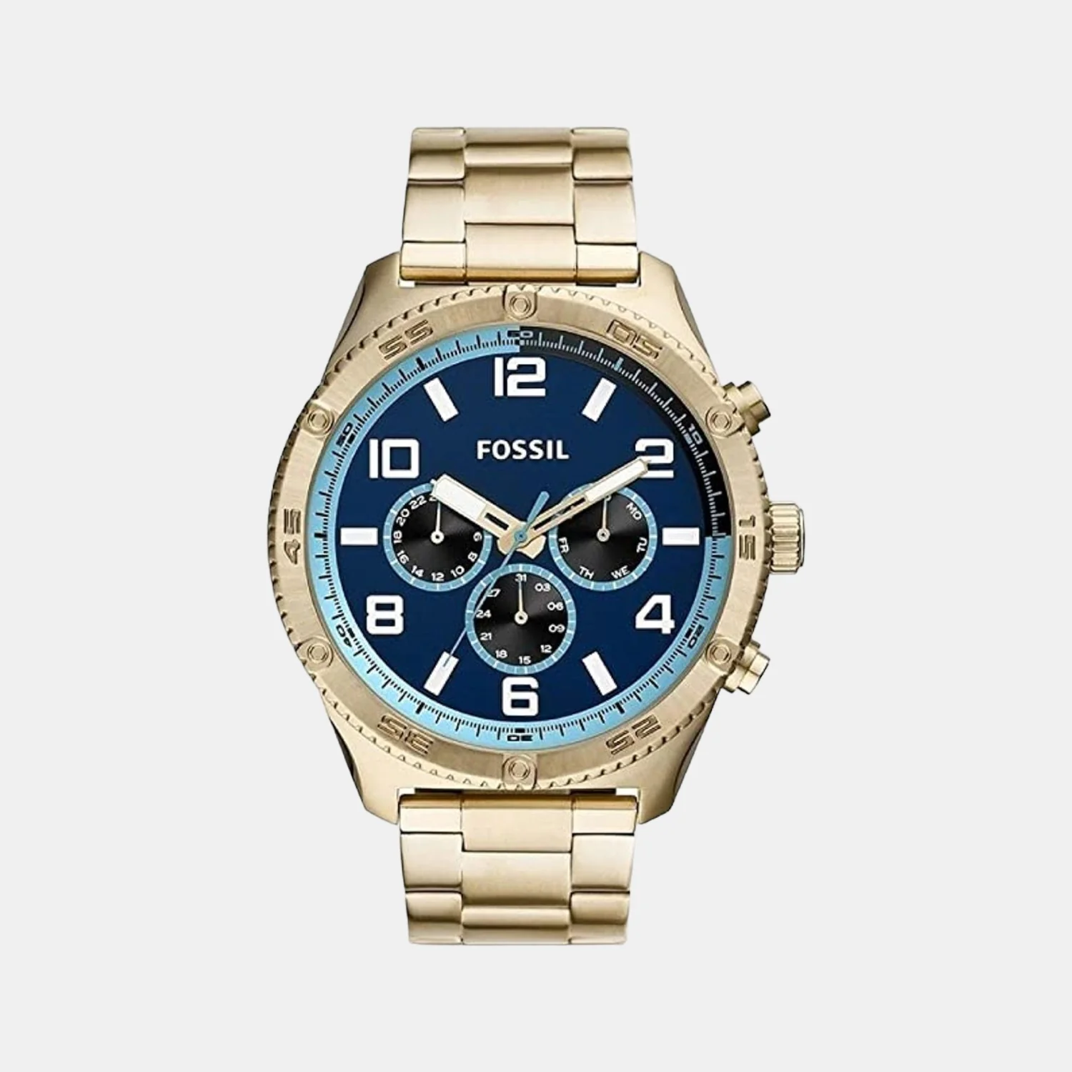 Brox Men Quartz Blue Dial Chronograph Stainless Steel Watch BQ2531