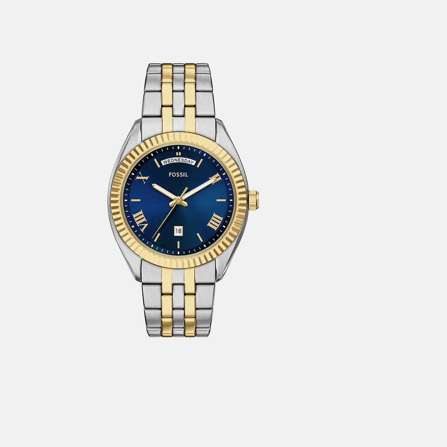 Campbell Men Quartz Blue Dial Analog Stainless Steel Watch FS6141