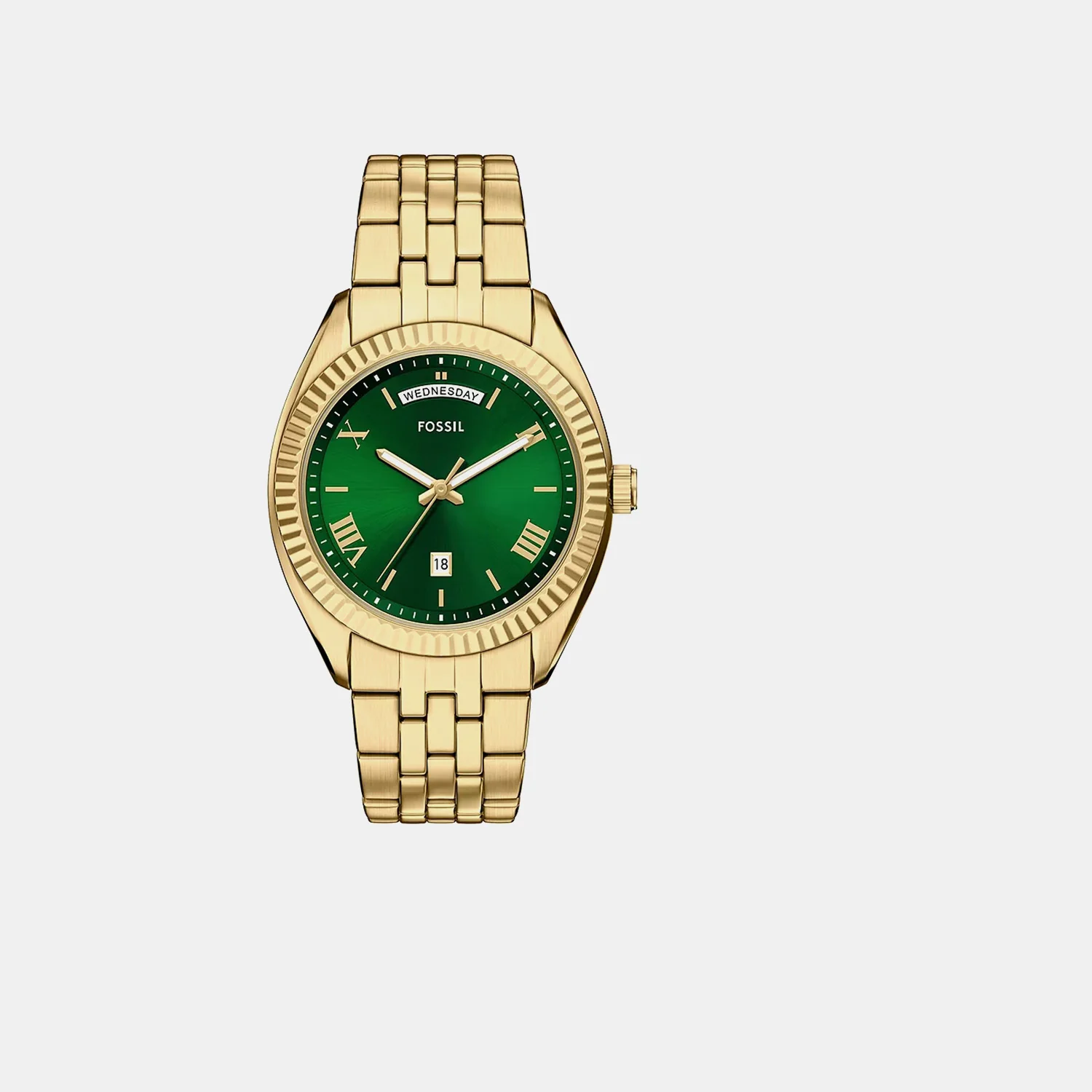 Campbell Men Quartz Green Dial Analog Stainless Steel Watch FS6142