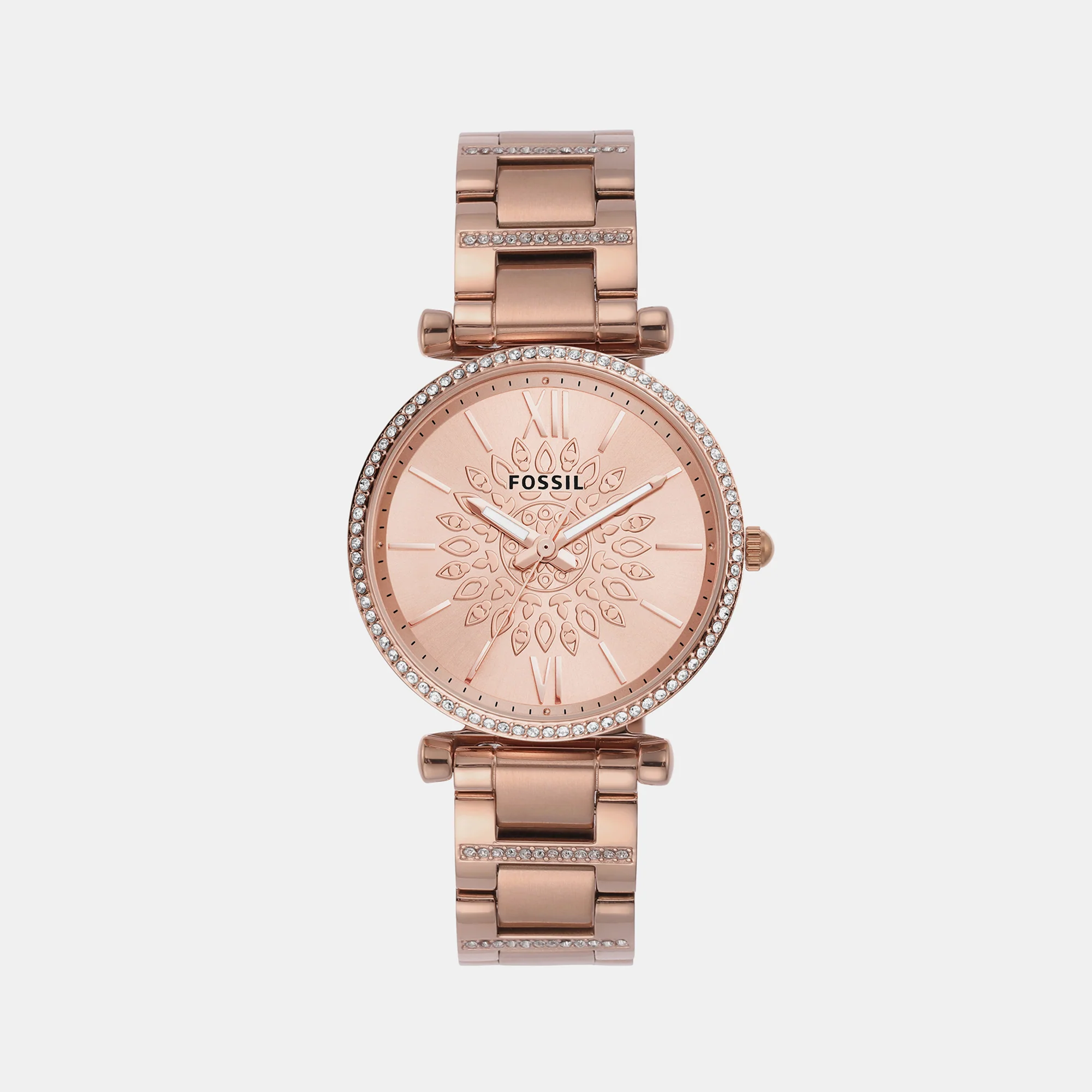 Carlie Women Quartz Rose Gold Dial Analog Stainless Steel Watch ES5317