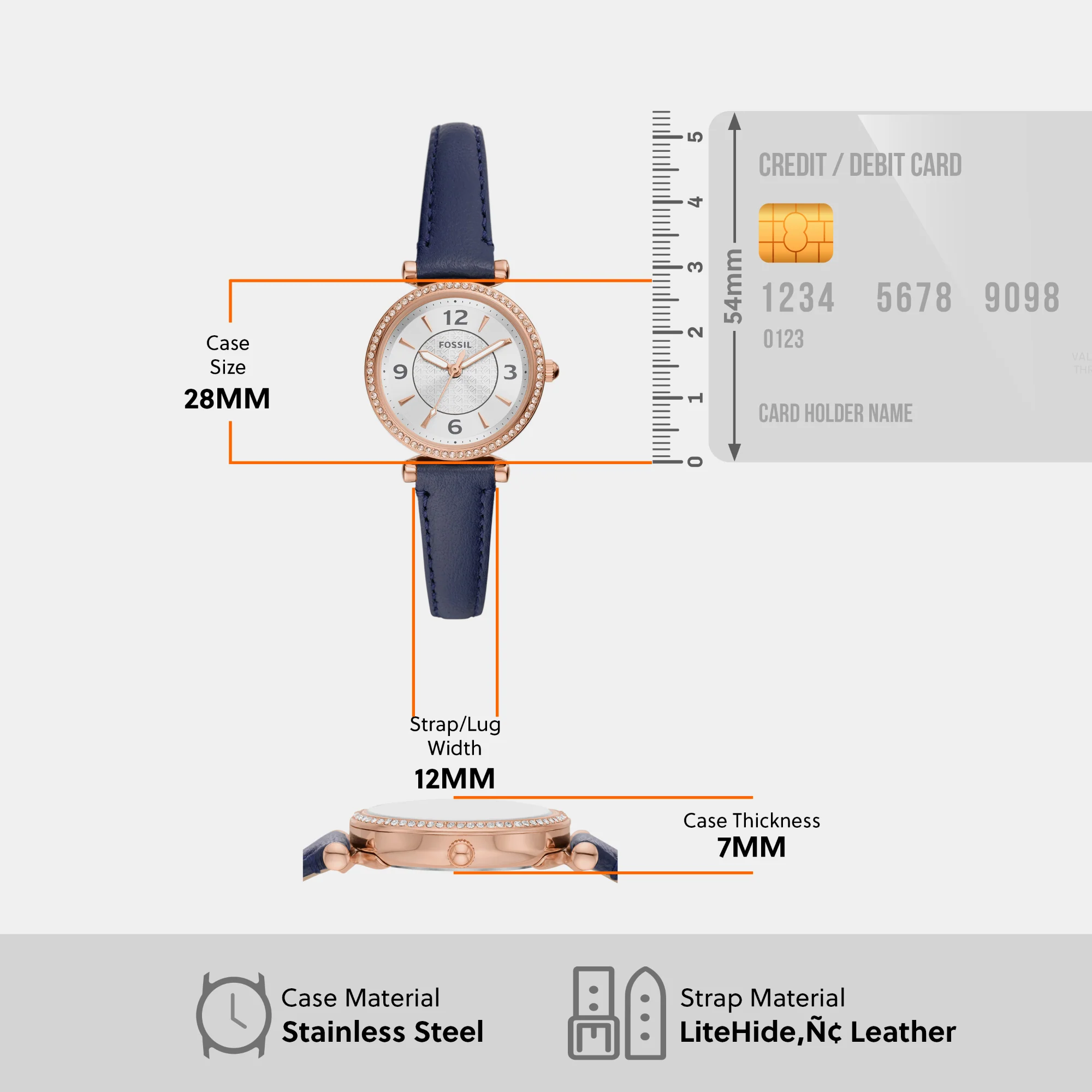 Carlie Women Quartz Silver Dial Analog Leather Watch ES5295 - Image 8