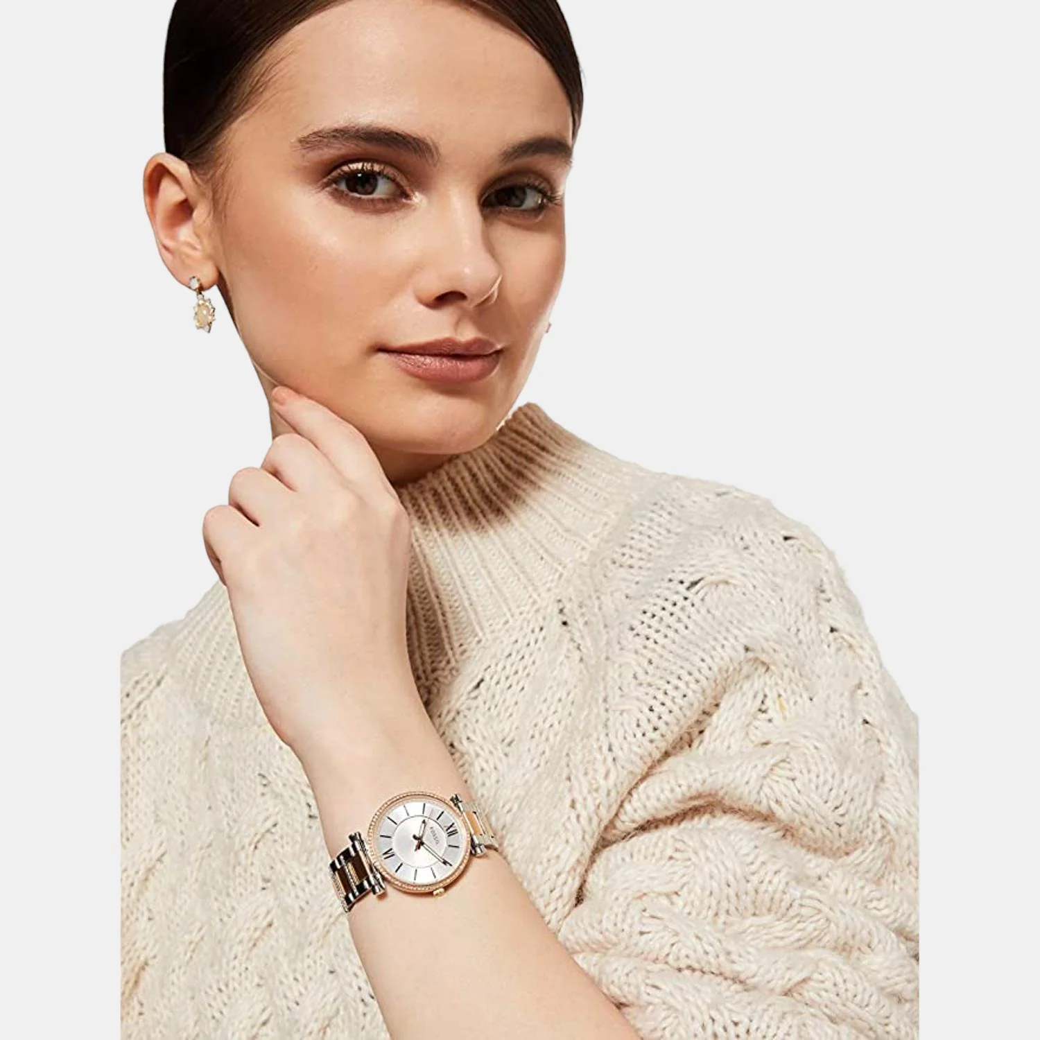 Carlie Women Quartz Silver Dial Analog Stainless Steel Watch ES4342 - Image 3