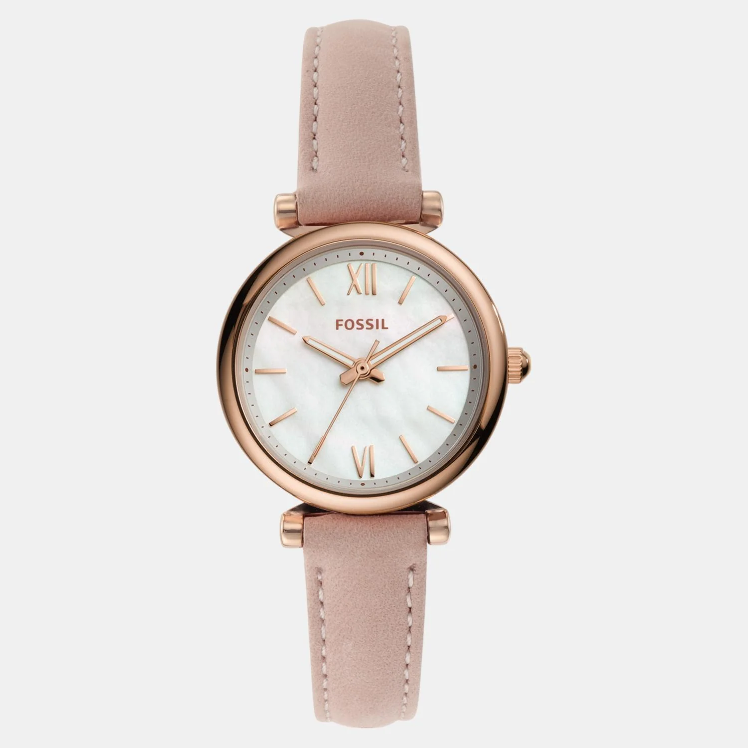 Carlie Women Quartz White Mother Of Pearl Dial Analog Leather Watch ES4699 - Image 2