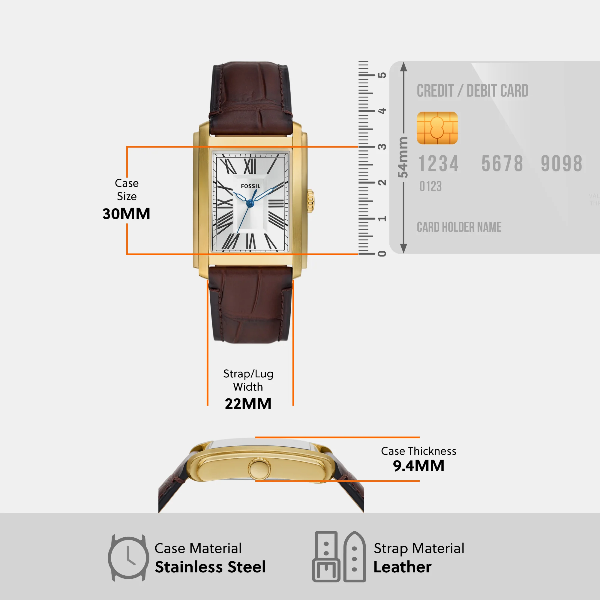 Carraway Men Quartz Silver Dial Analog Leather Watch FS6011 - Image 7