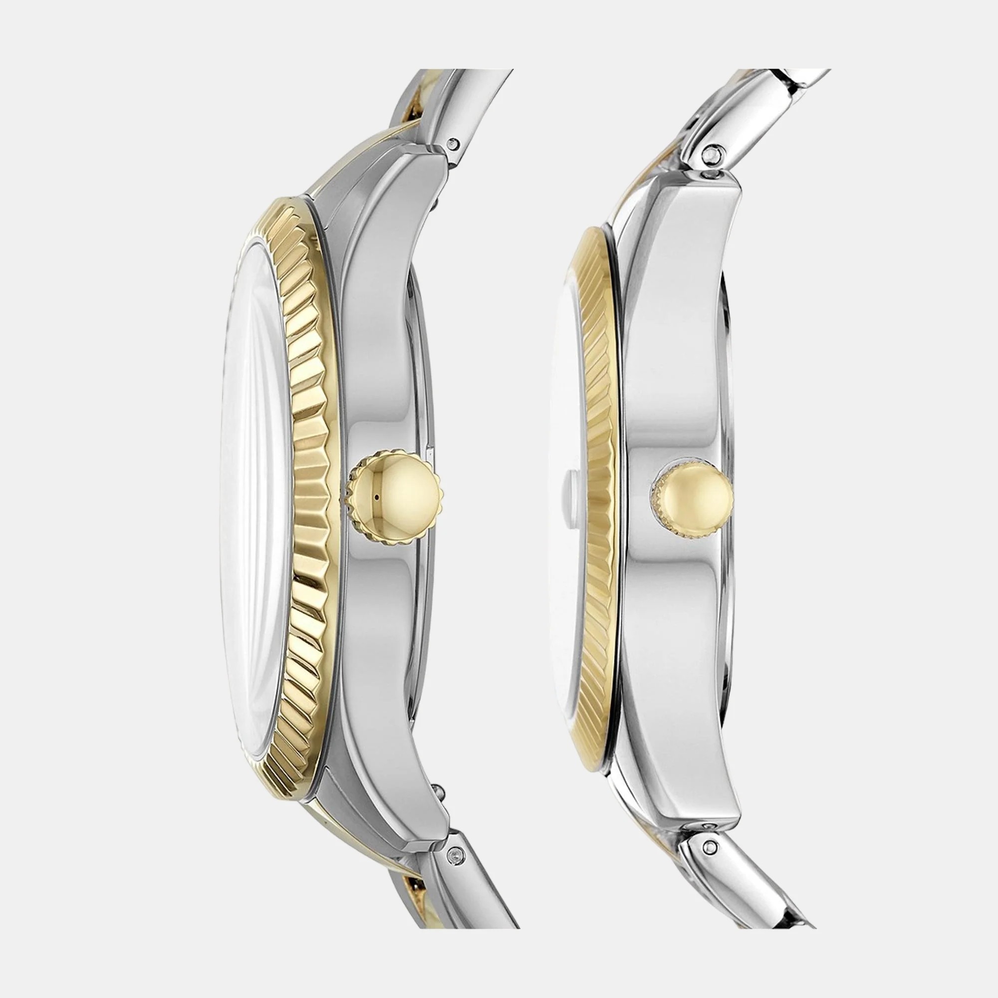 Chapman Couple Quartz Silver Dial Analog Stainless Steel Watch FS5987SET - Image 2