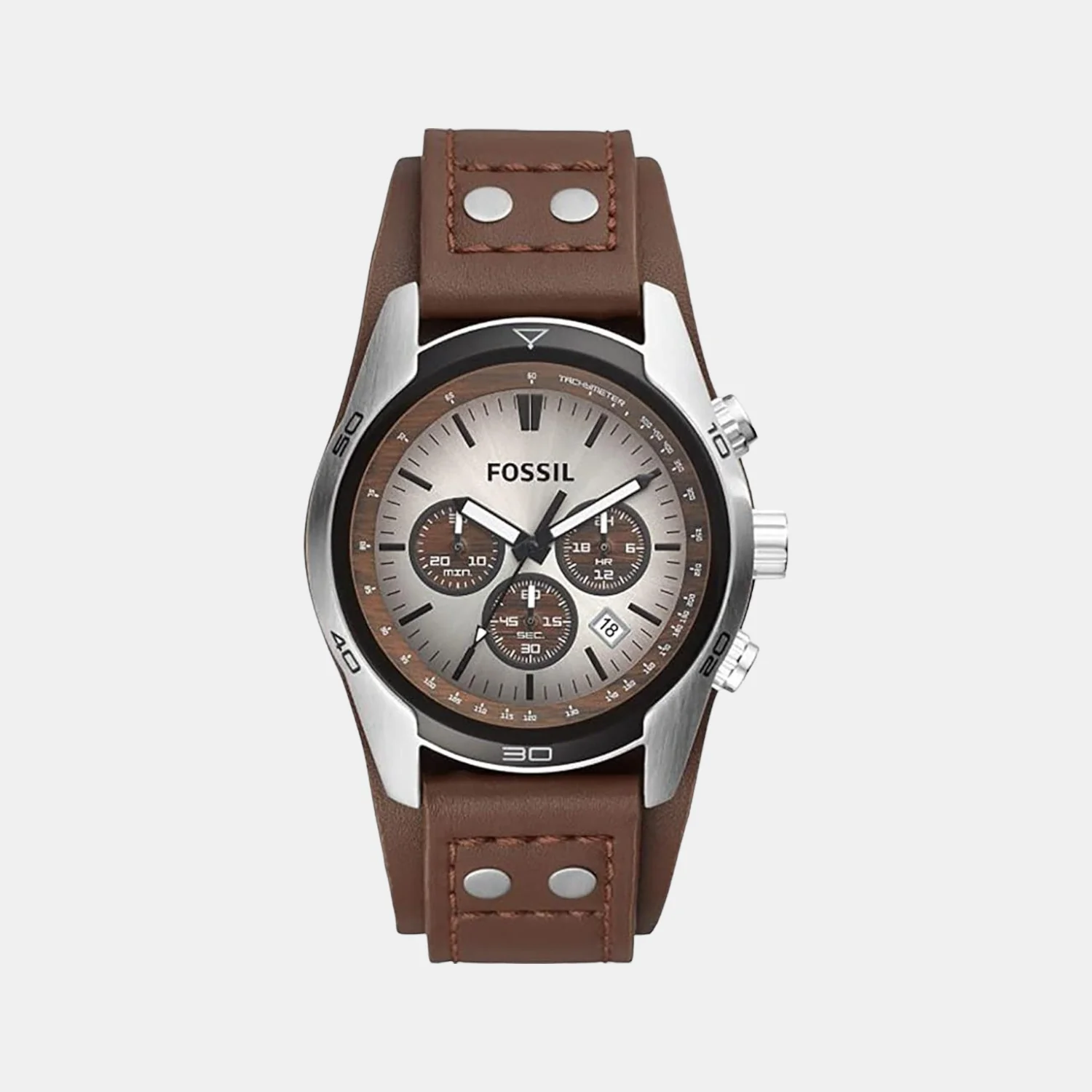 Coachman Men Quartz Two Tone Dial Chronograph Leather Watch CH2565