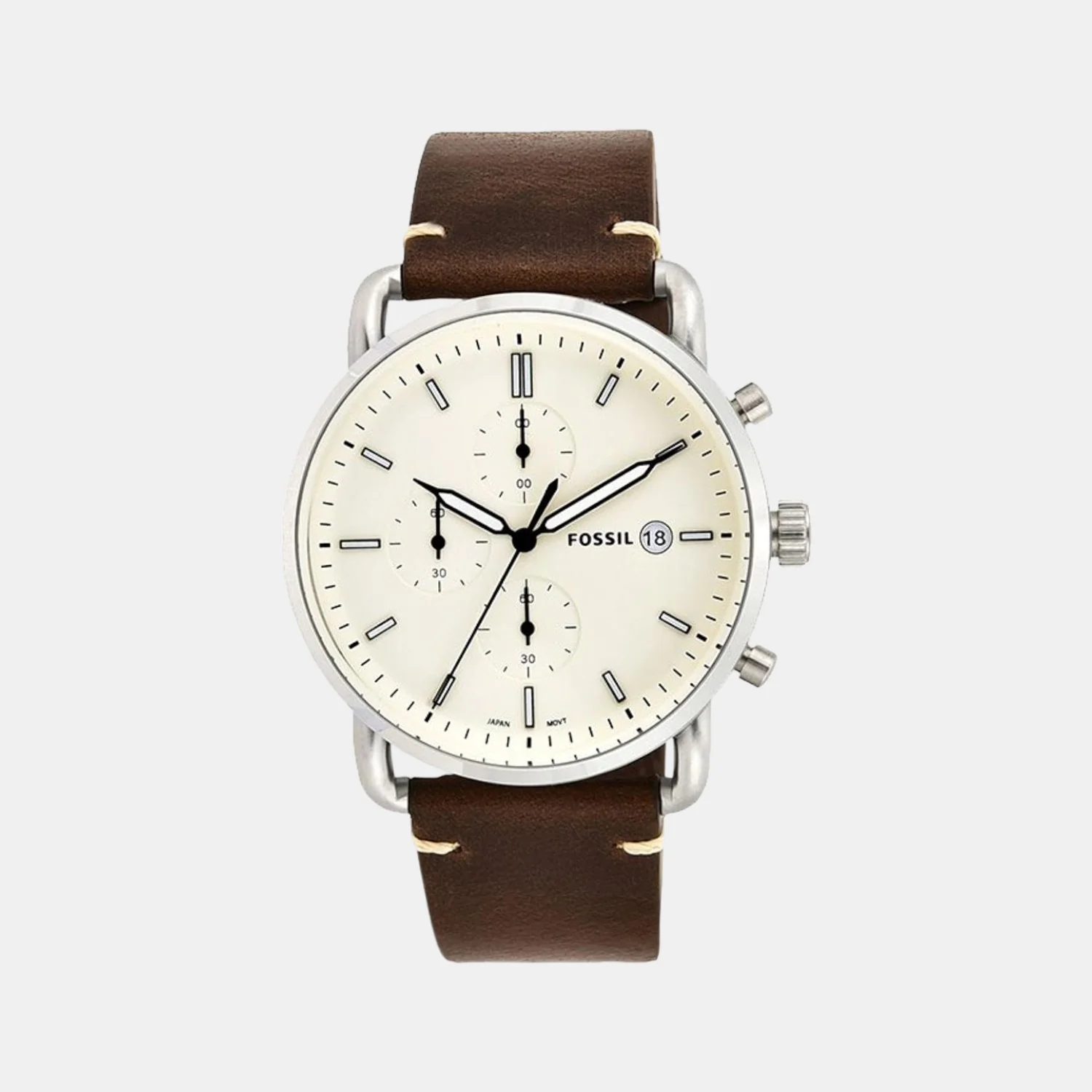 Commuter Men Quartz Cream Dial Chronograph Leather Watch FS5402