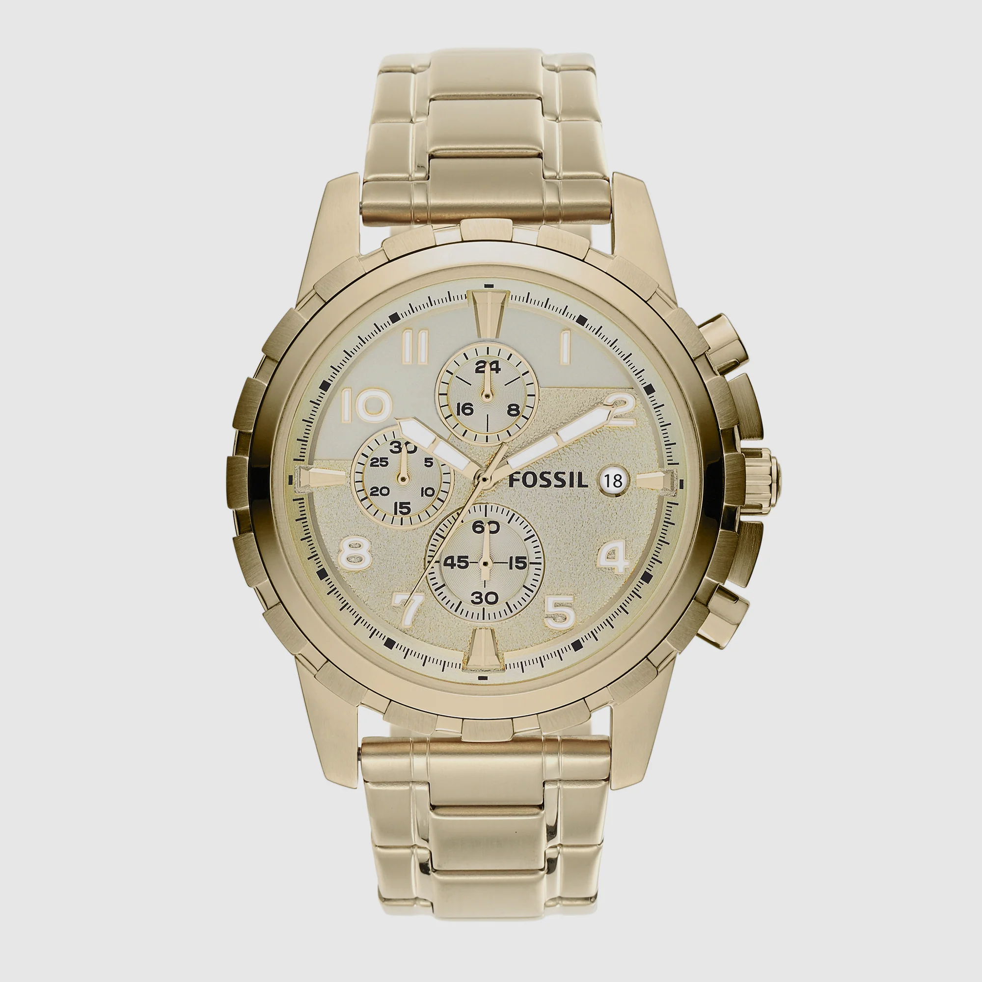 Dean Men Quartz Champagne Dial Chronograph Stainless Steel Watch FS4867