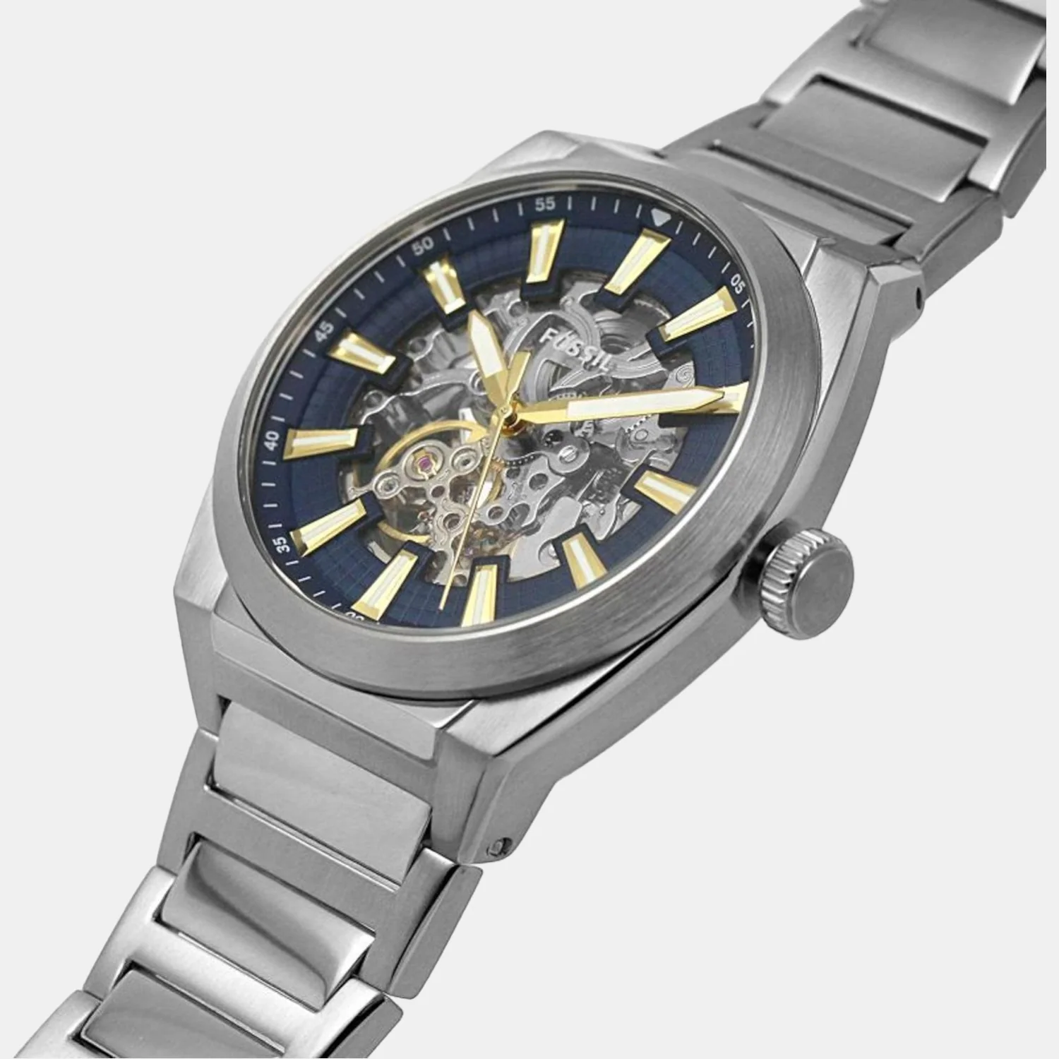 Everett Men Automatic Blue Dial Analog Stainless Steel Watch ME3220 - Image 6