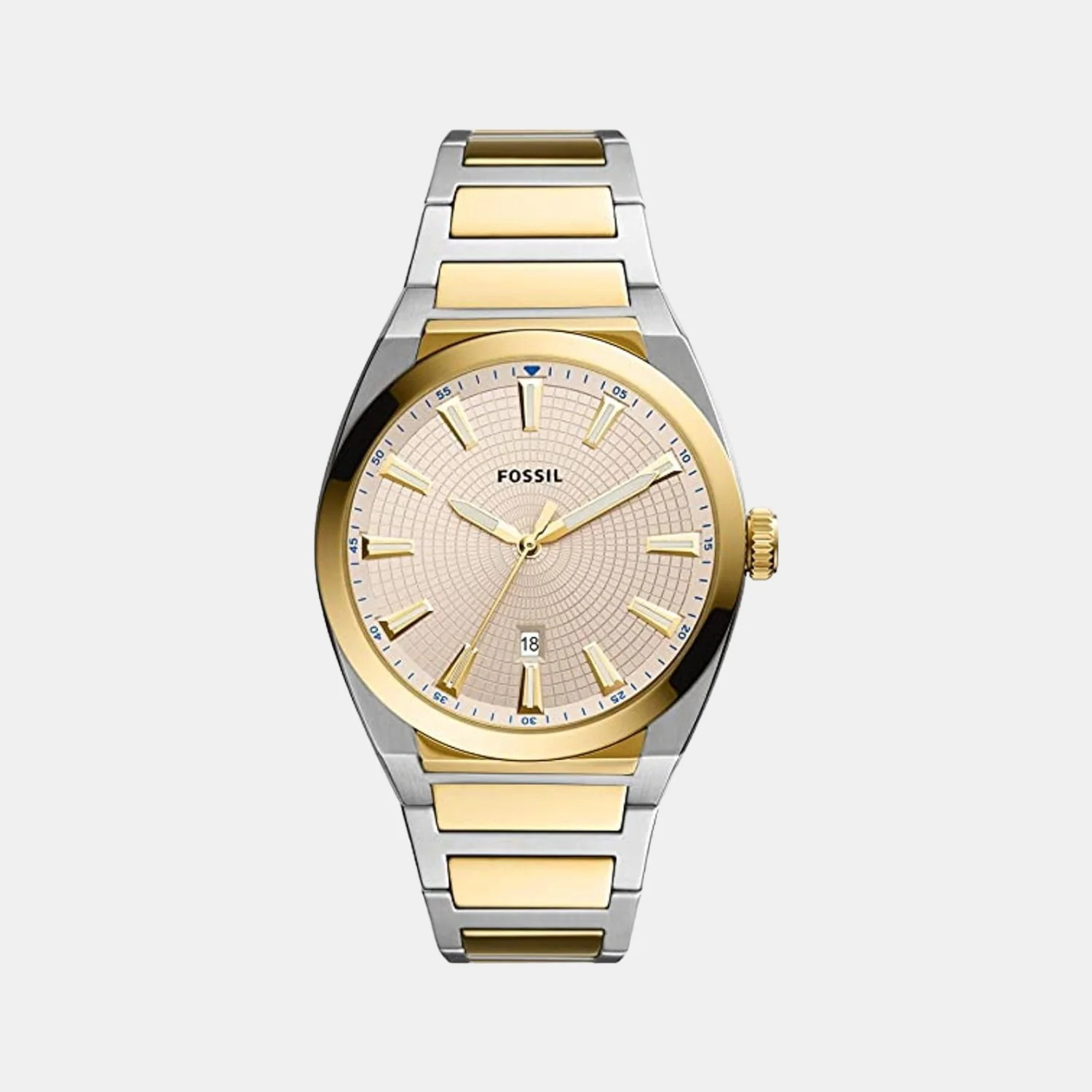 Everett Men Quartz Cream Dial Analog Stainless Steel Watch FS5823