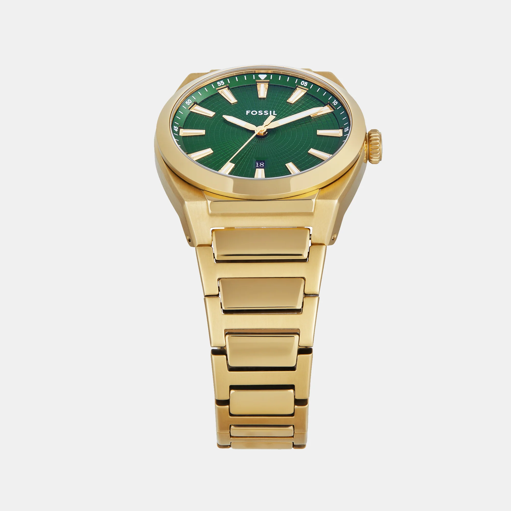 Everett Men Quartz Green Dial Analog Stainless Steel Watch FS6090 - Image 4
