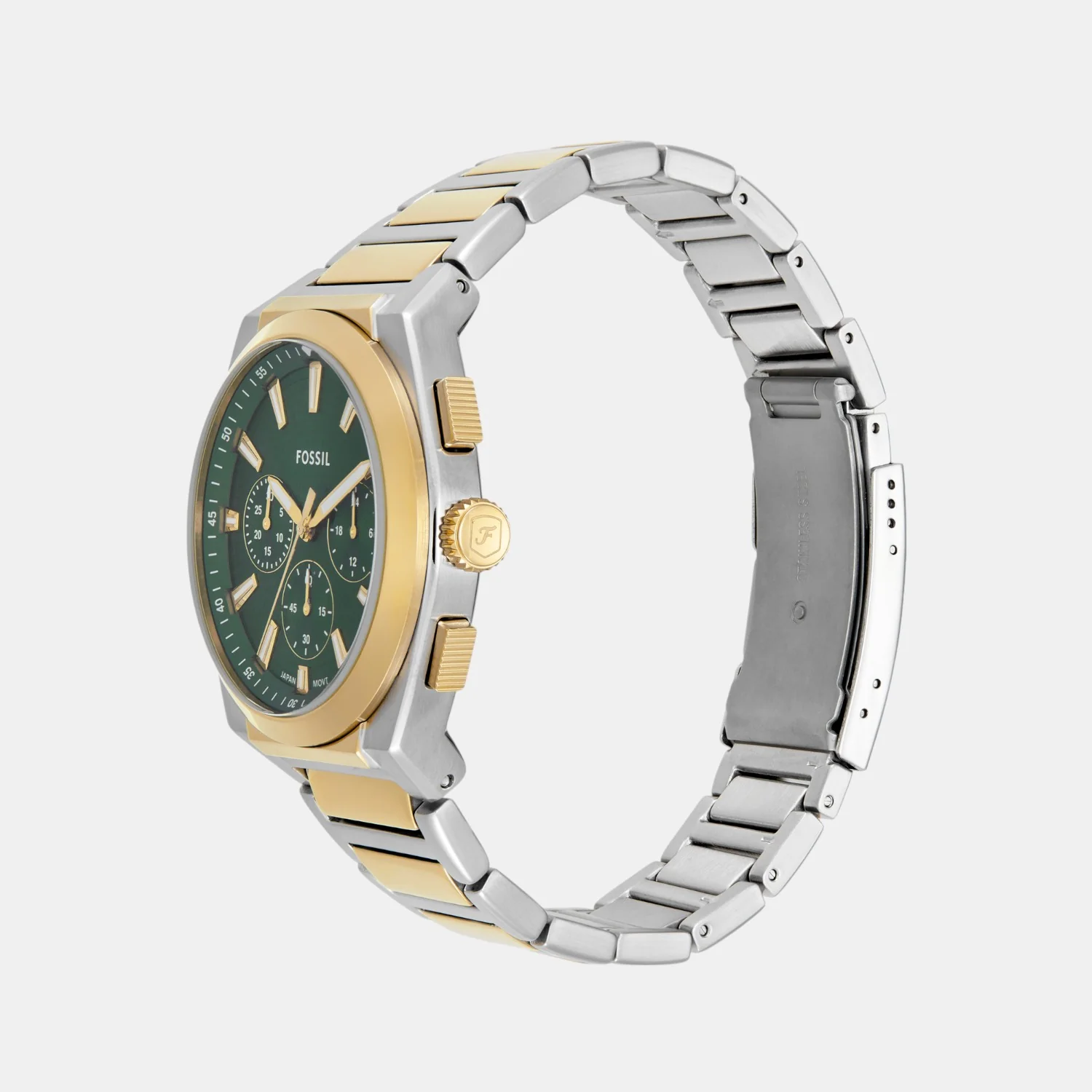 Everett Men Quartz Green Dial Chronograph Stainless Steel Watch FS6106 - Image 5