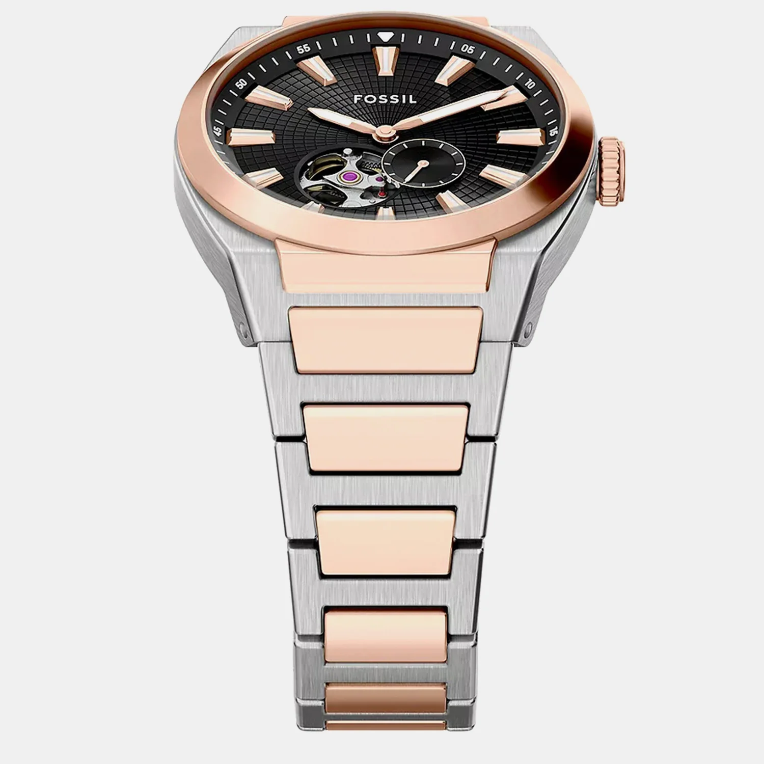 Everett Open Heart Men Automatic Black Dial Analog Stainless Steel Watch ME3277 - Image 4