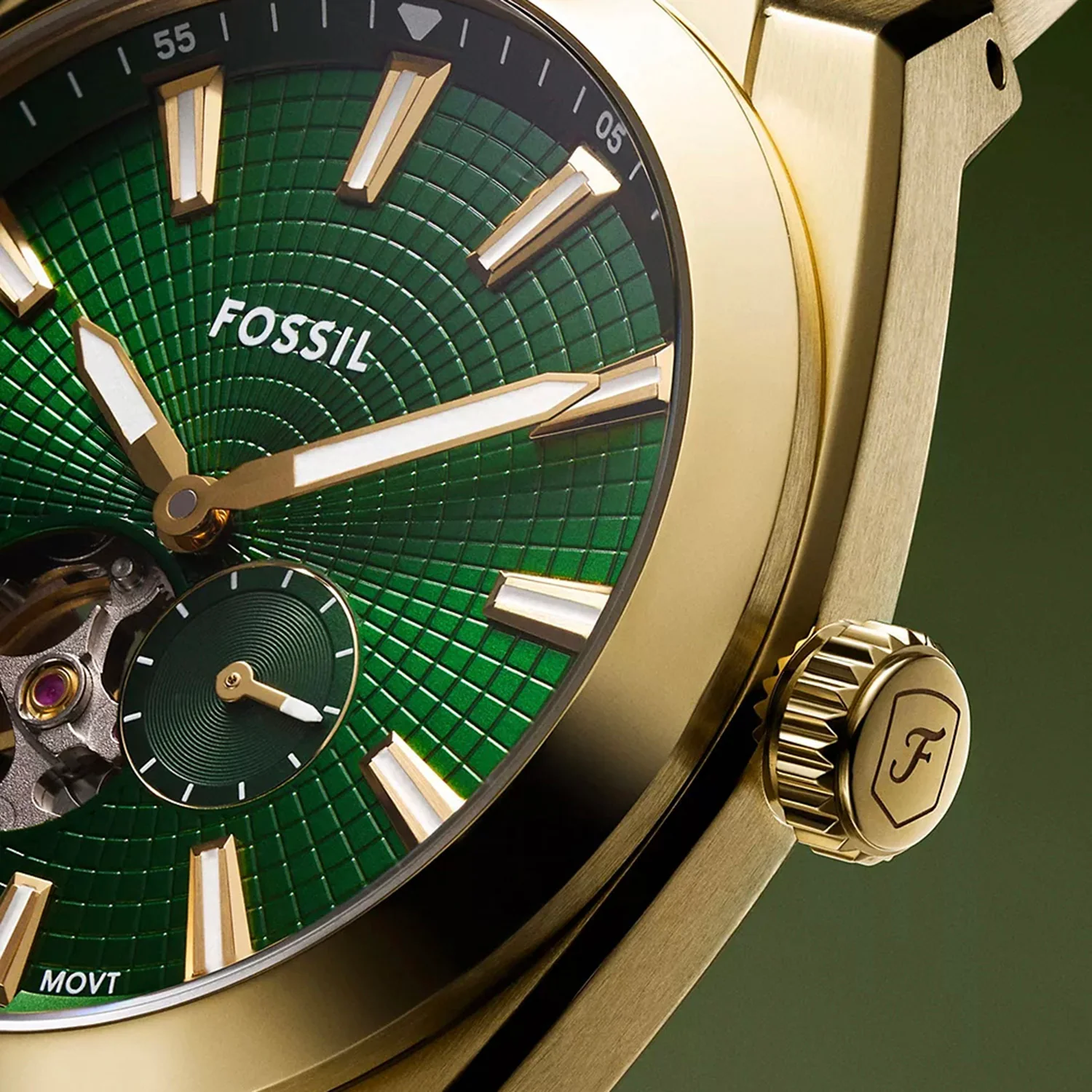 Everett Open Heart Men Automatic Green Dial Analog Stainless Steel Watch ME3276 - Image 7