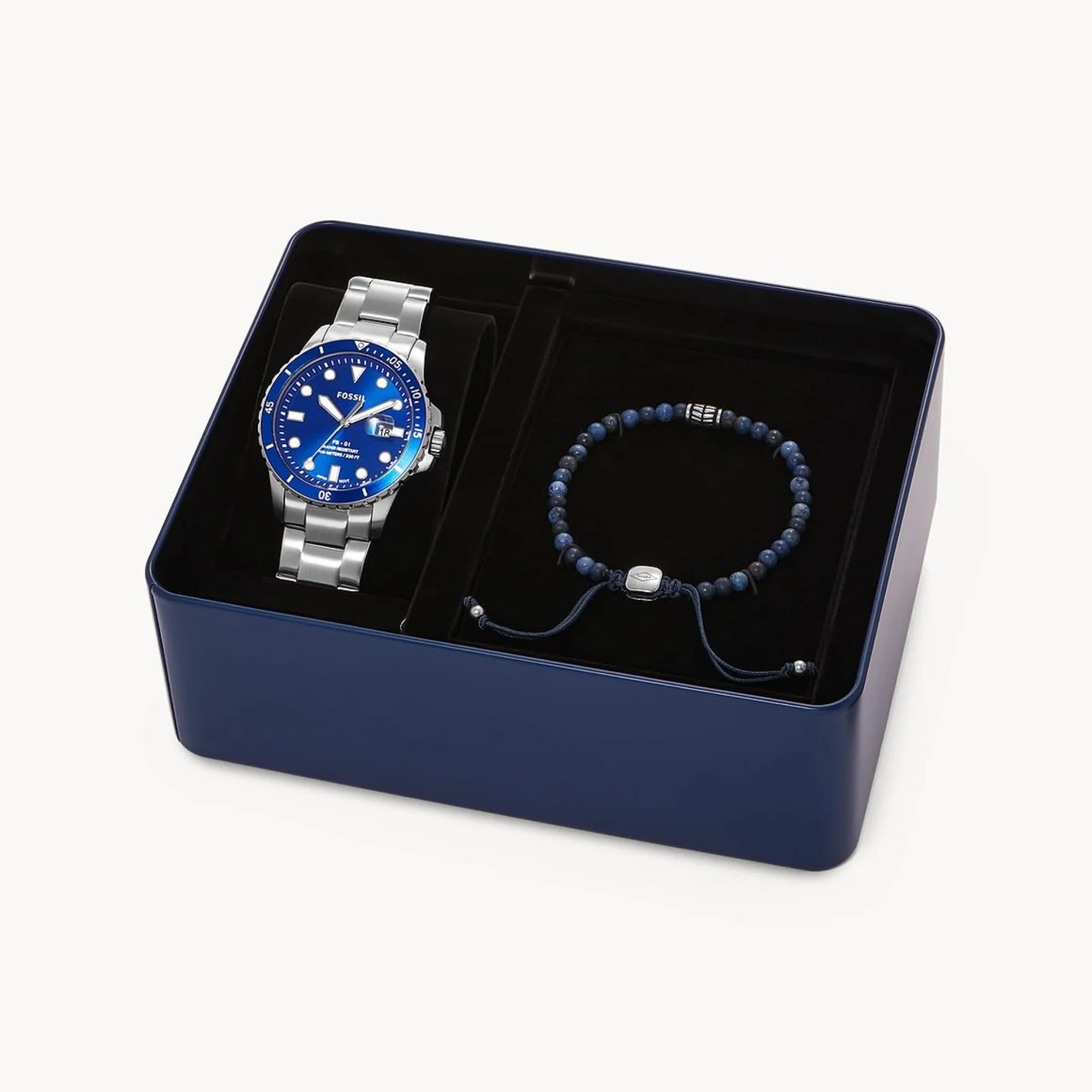 Fb-01 Men Quartz Blue Dial Analog Stainless Steel Watch FS5969SET - Image 5