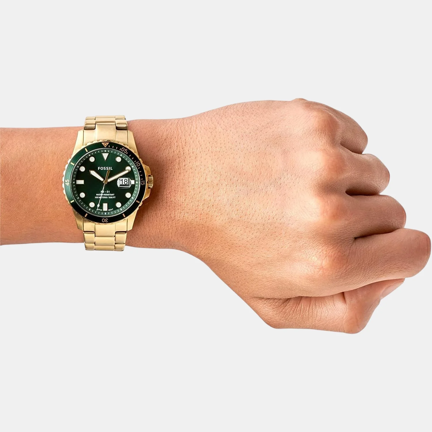 Fb-01 Men Quartz Green Dial Analog Stainless Steel Watch FS5658 - Image 4