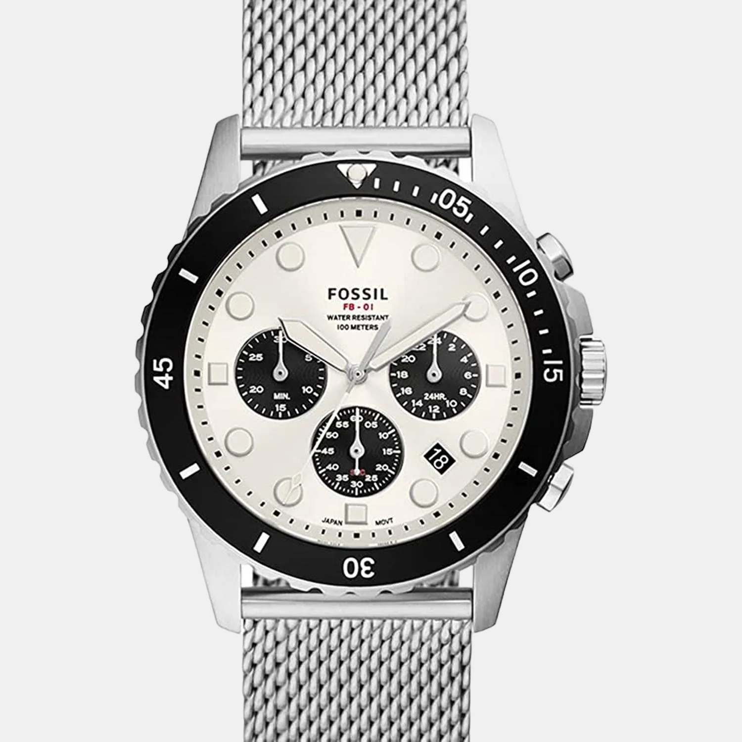 Fb-01 Men Quartz White Dial Chronograph Stainless Steel Watch FS5915 - Image 3