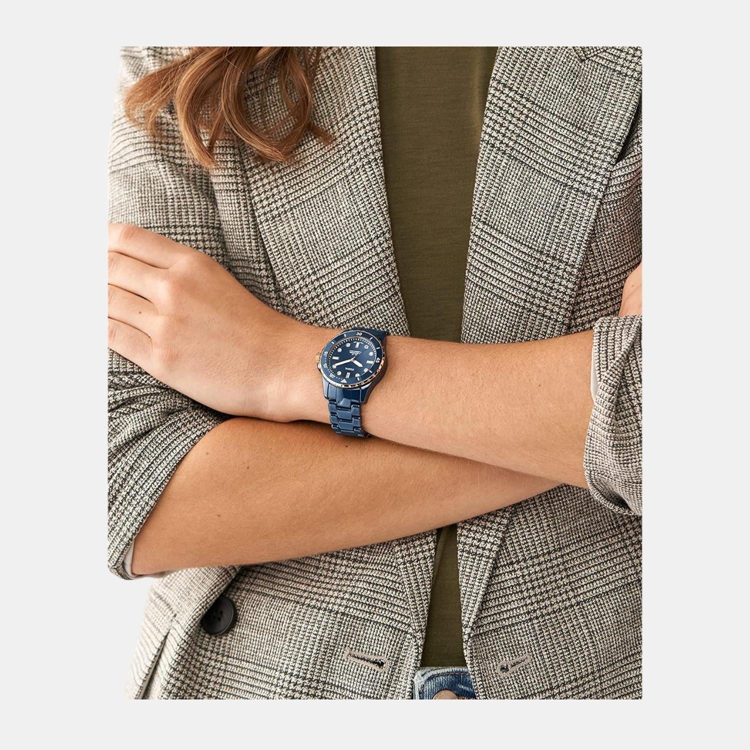 Fb-01 Women Quartz Blue Dial Analog Stainless Steel Watch CE1125 - Image 4