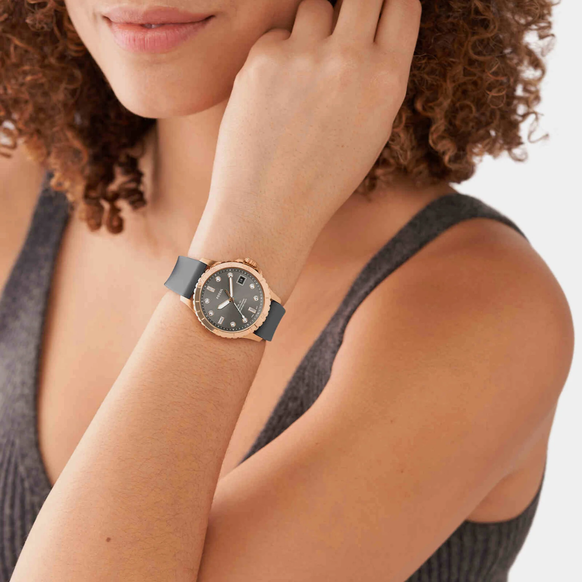 Fb-01 Women Quartz Grey Dial Analog Silicone Watch ES5293 - Image 3