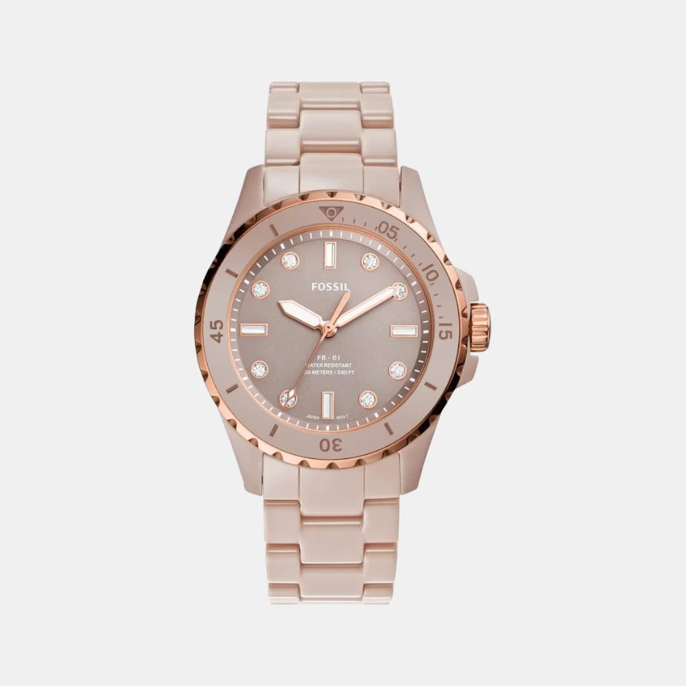 Fb-01 Women Quartz Brown Dial Analog Ceramic Watch CE1111