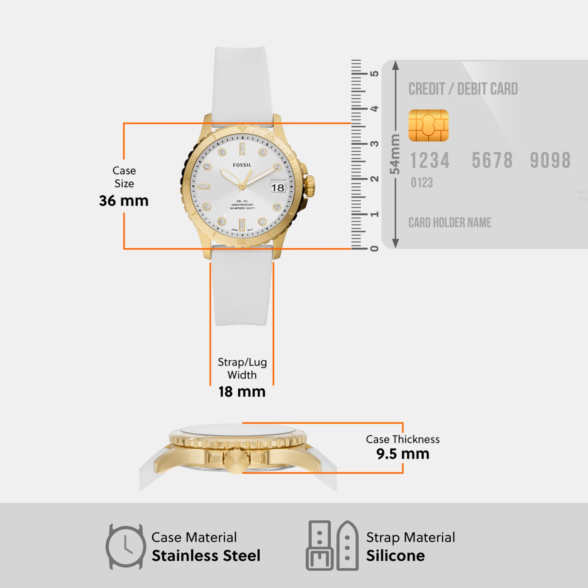 Fb-01 Women Quartz Silver Dial Analog Silicone Watch ES5286 - Image 4