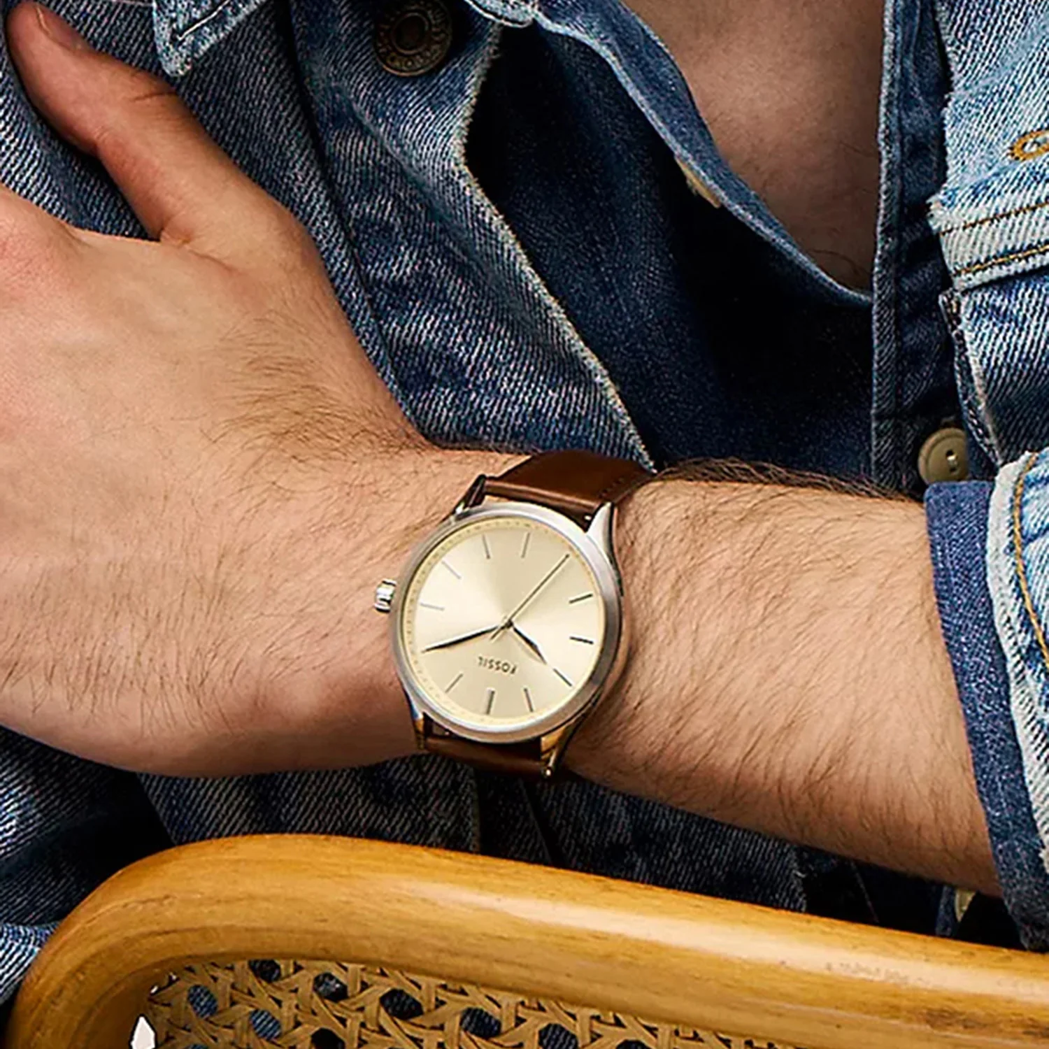 Fenmore Men Quartz Cream Dial Analog Leather Watch BQ2865 - Image 2