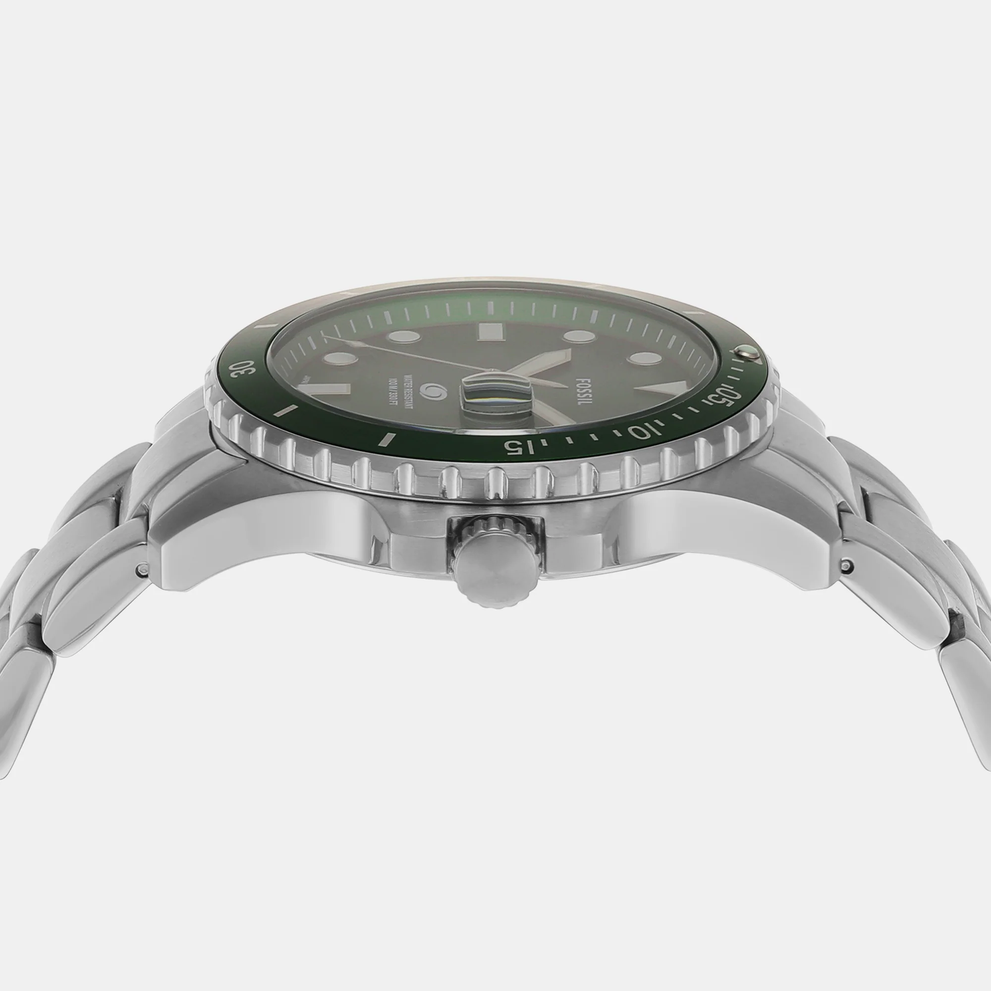 Fossil Blue Dive Men Quartz Green Dial Analog Stainless Steel Watch FS6033 - Image 4