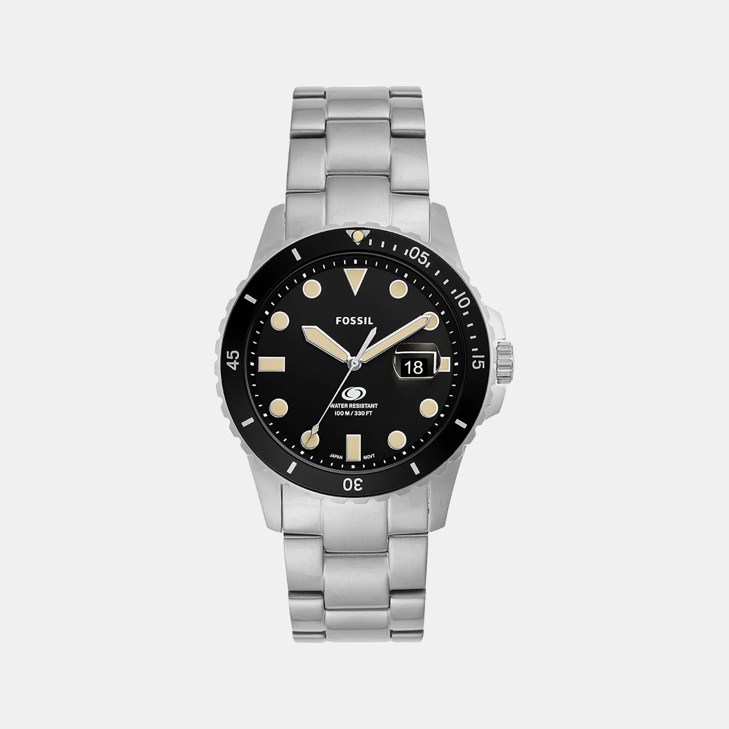Fossil Blue Dive Men Quartz Silver Dial Analog Stainless Steel Watch FS5952
