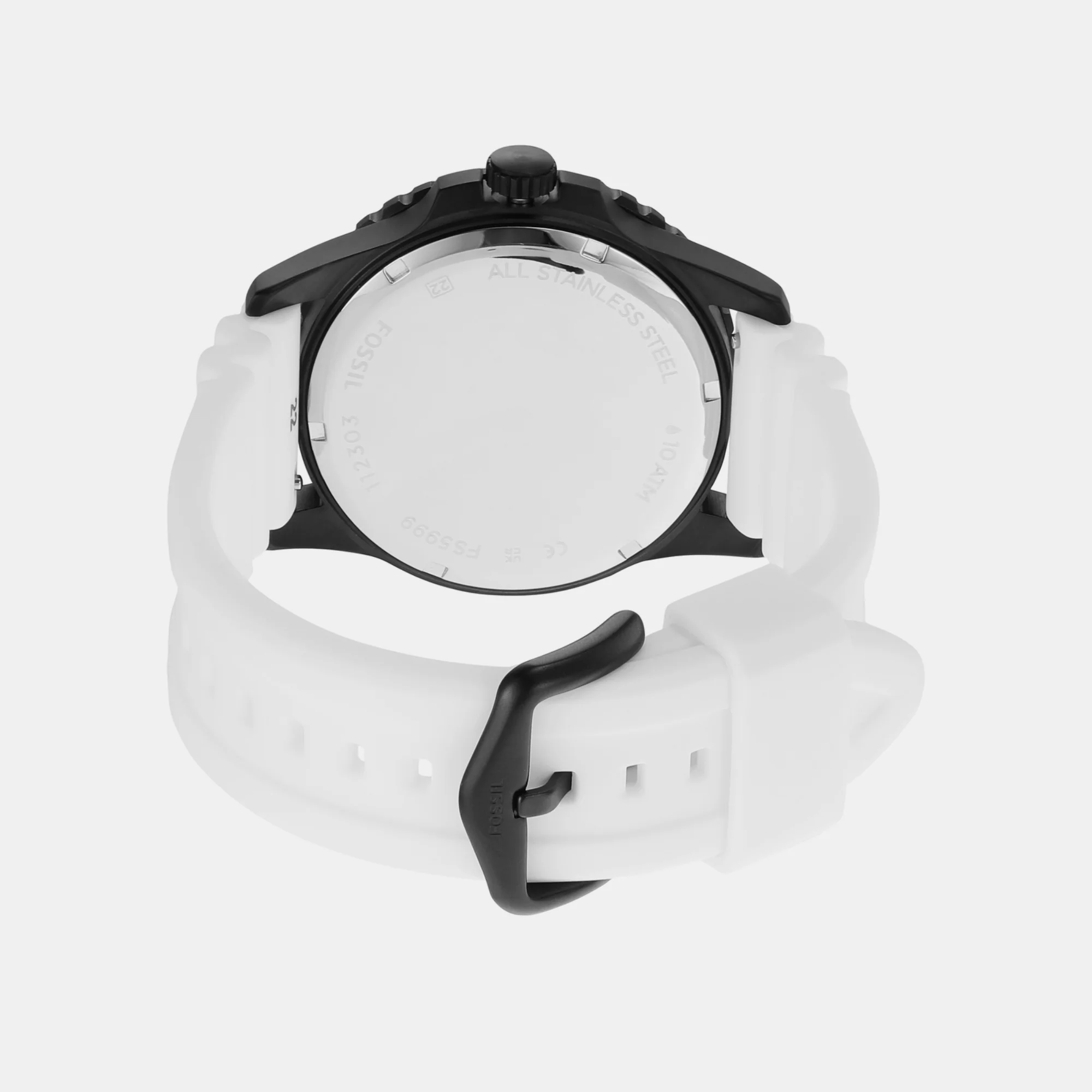 Fossil Blue Dive Men Quartz White Dial Analog Silicone Watch FS5999 - Image 2