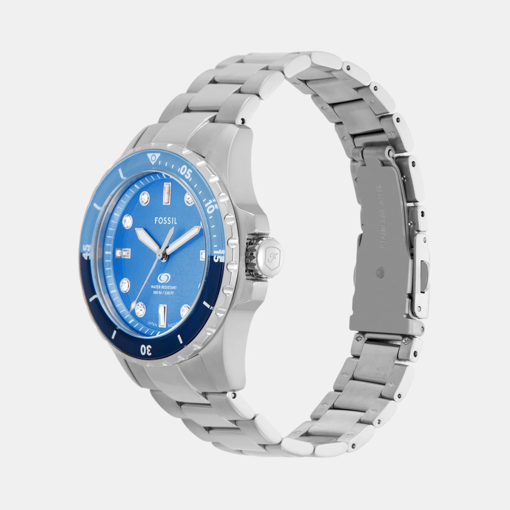 Fossil Blue Dive Women Quartz Blue Dial Analog Stainless Steel Watch ES5353 - Image 5