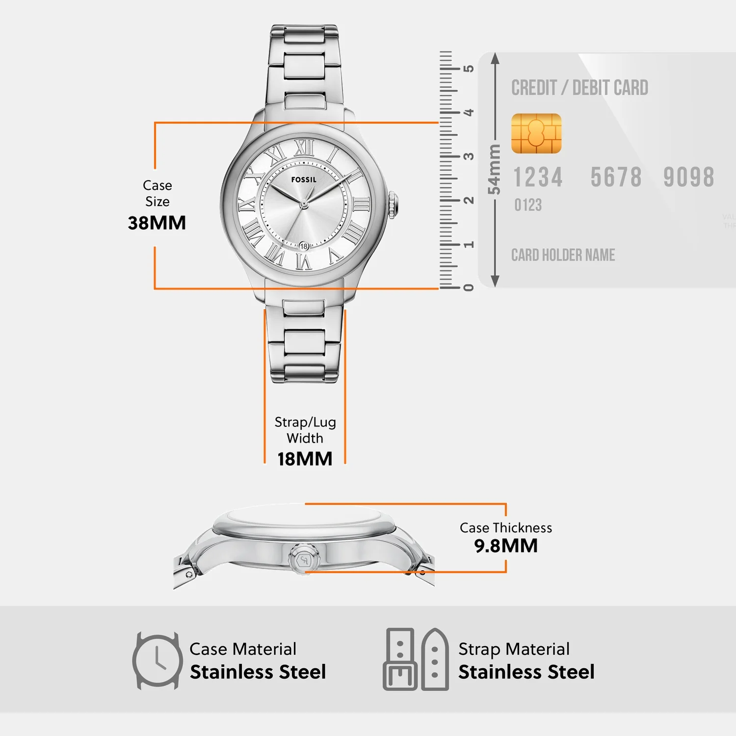 Gilmore Women Quartz Silver Dial Analog Stainless Steel Watch ES5393 - Image 8