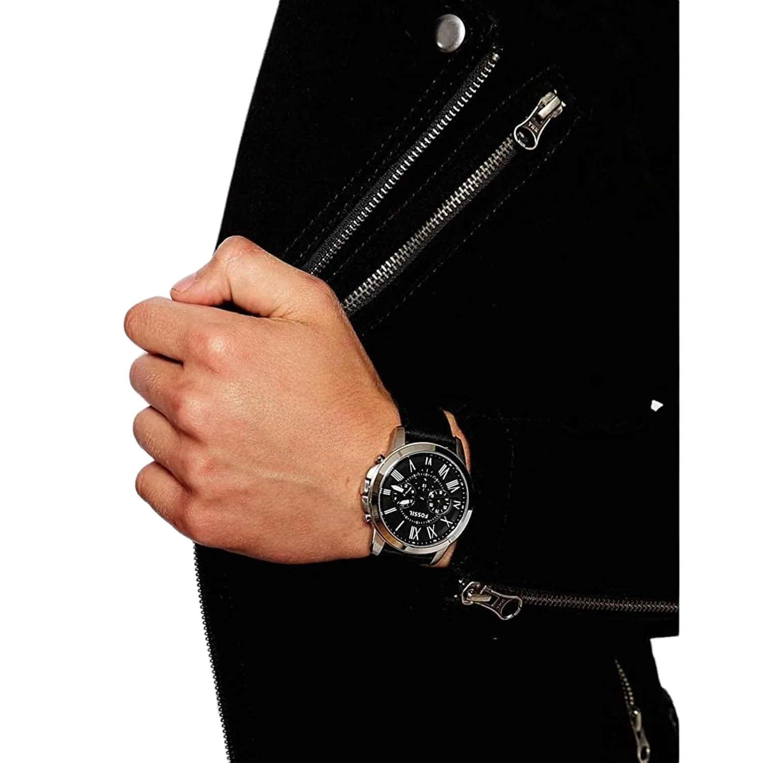 Grant Men Quartz Black Dial Chronograph Leather Watch FS4812 - Image 5