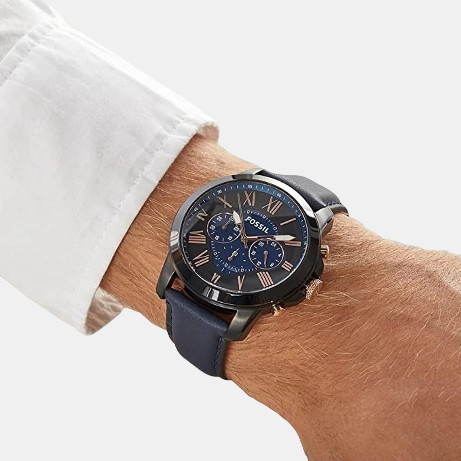 Grant Men Quartz Black Dial Chronograph Leather Watch FS5061 - Image 4
