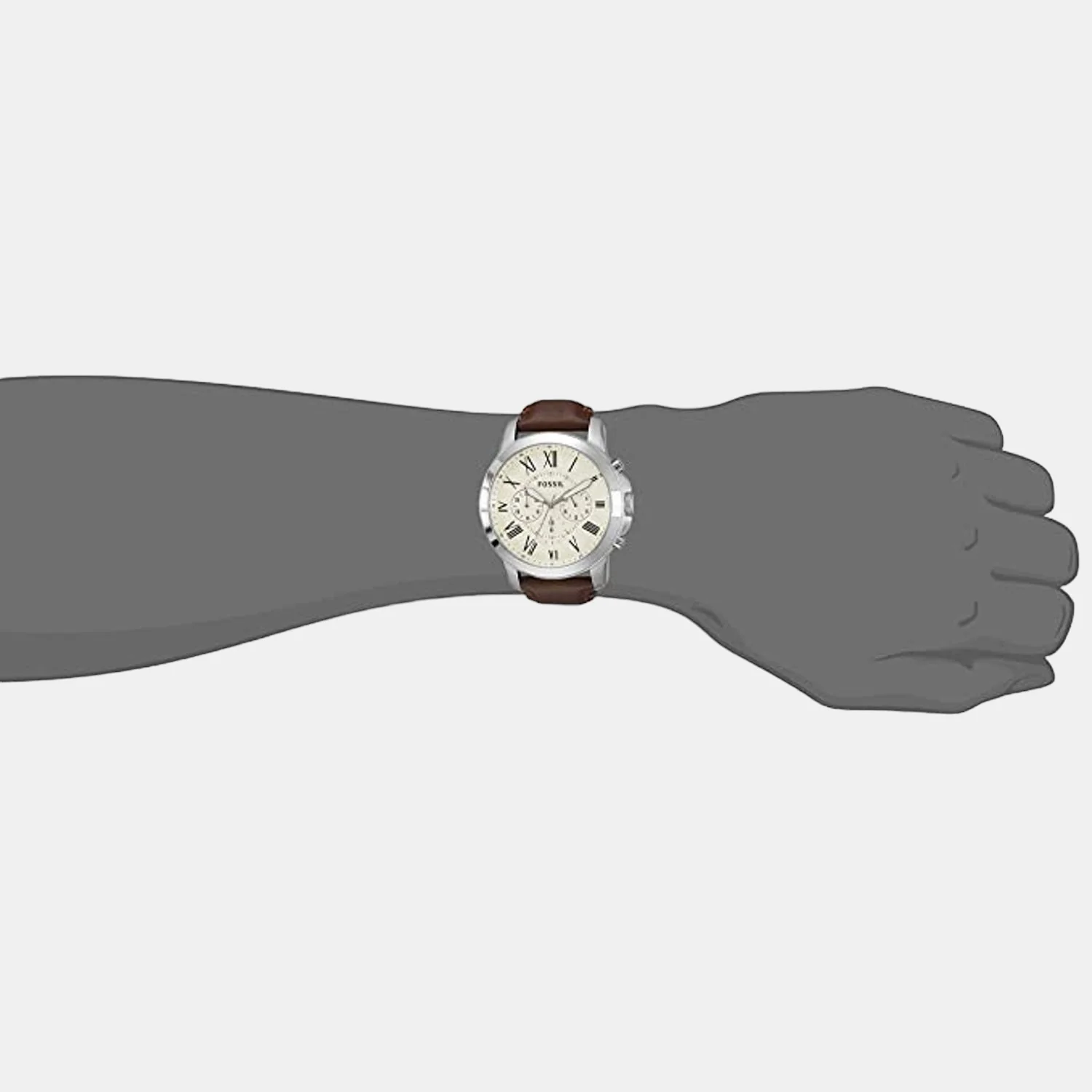 Grant Men Quartz Cream Dial Chronograph Leather Watch FS4735 - Image 4
